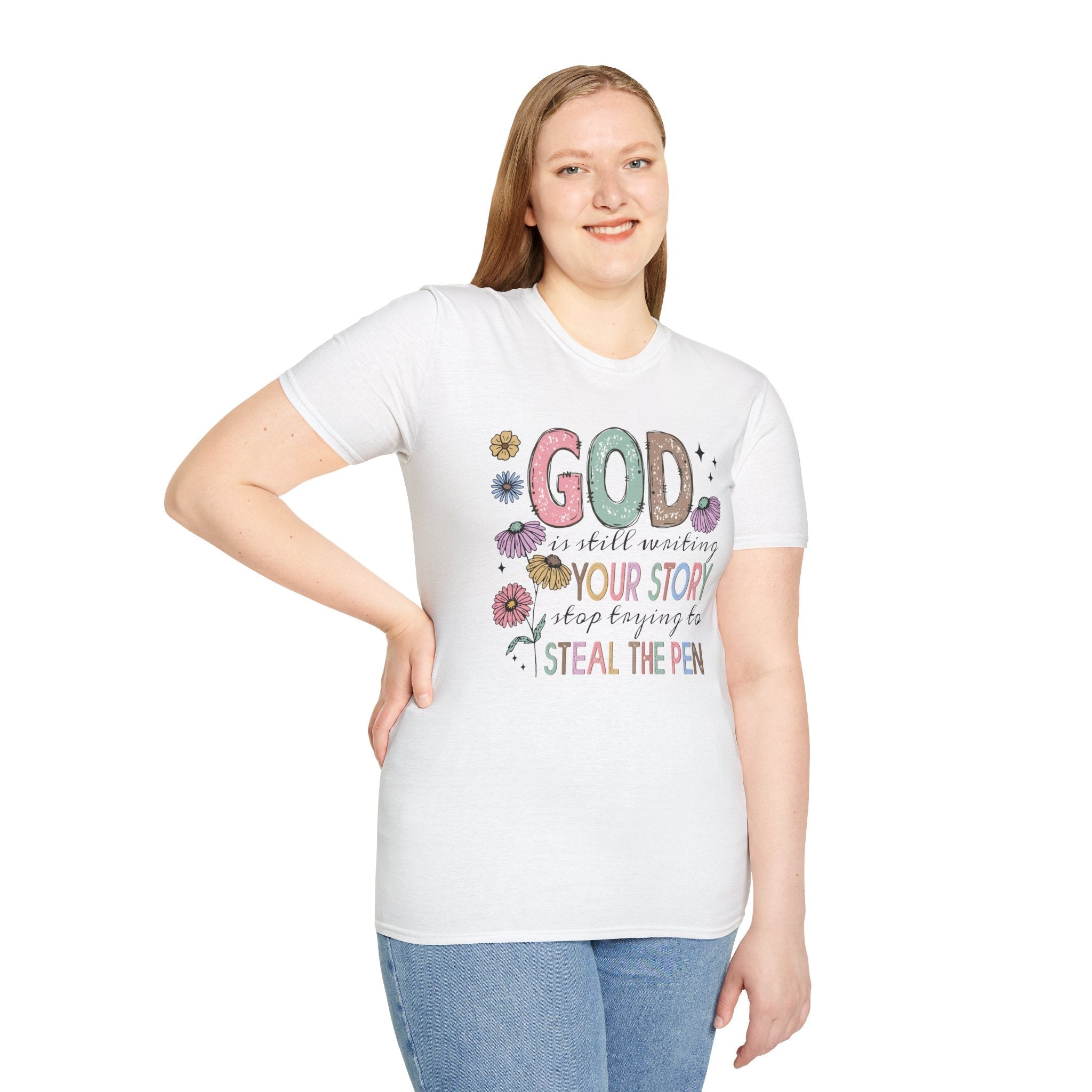 Faith Based Women's T-Shirt - God Is Still Writing Your Story | T-Shirt by atgodanddesigns