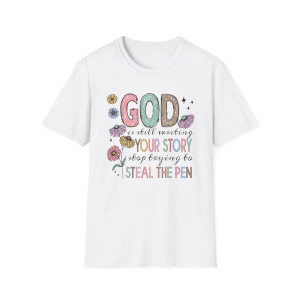 Faith Based Women's T-Shirt - God Is Still Writing Your Story | T-Shirt by atgodanddesigns
