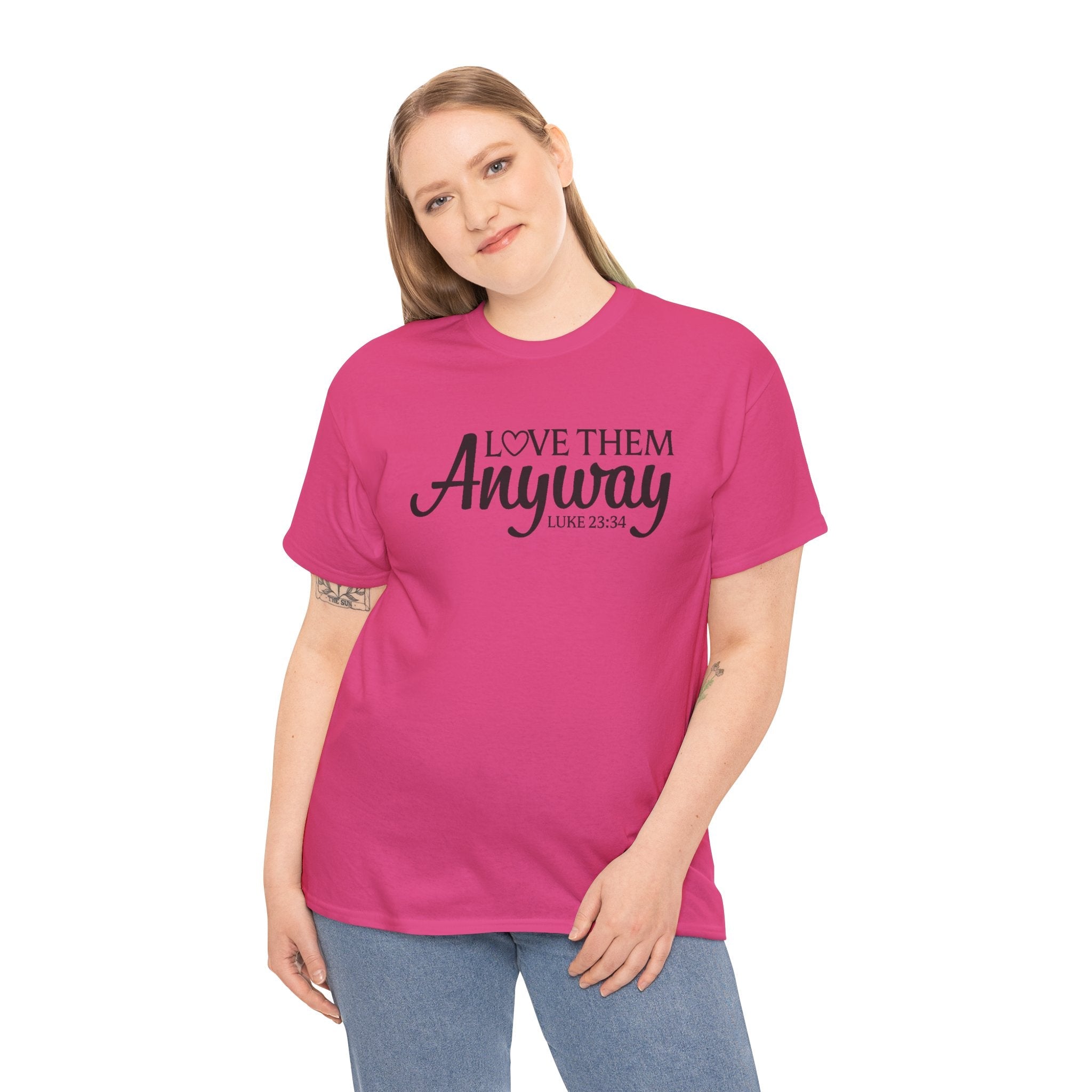 Faith Based Women's T-Shirt - Love Them Anyway | T-Shirt by atgodanddesigns