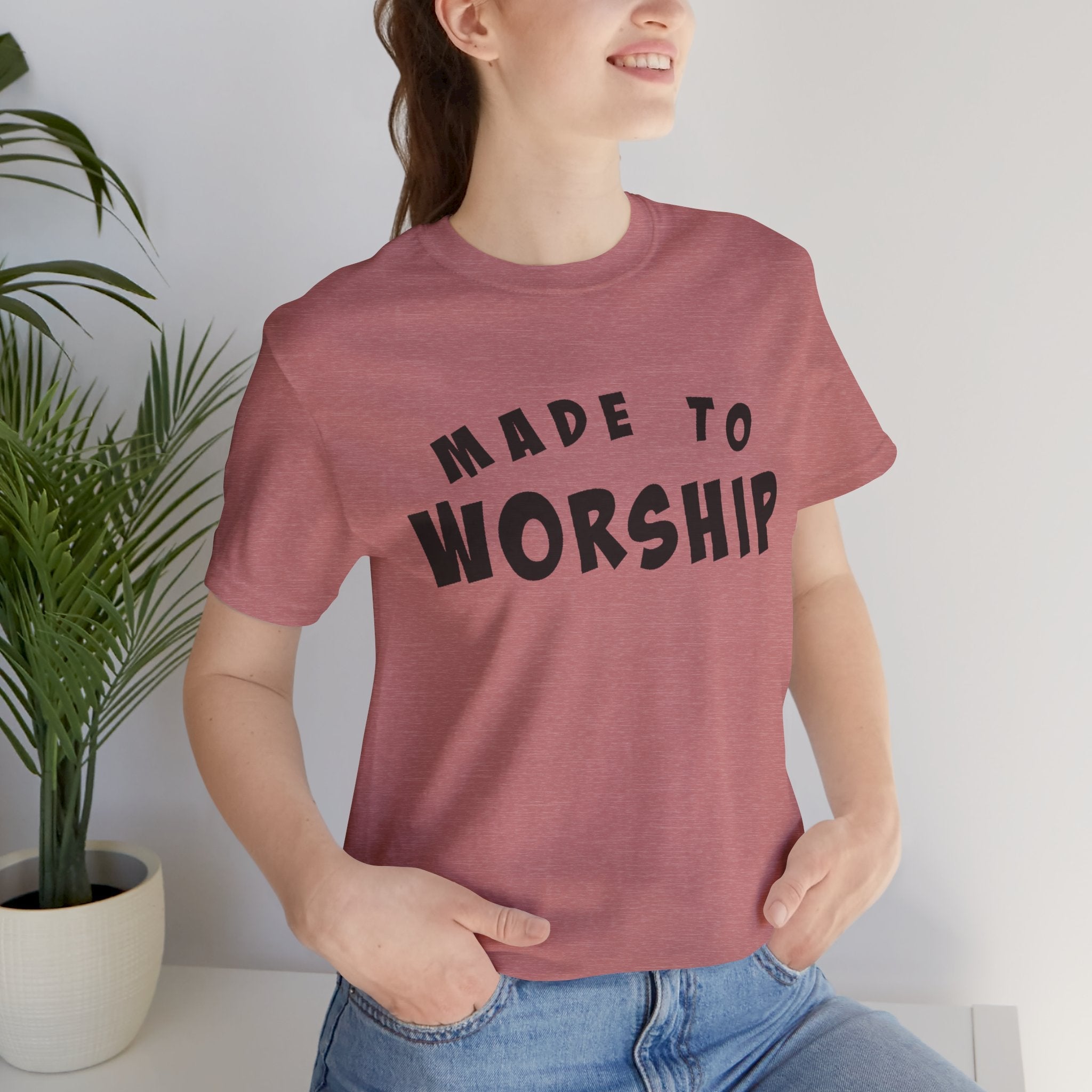 Faith Based Women's T-Shirt - Made to Worship | T-Shirt by atgodanddesigns