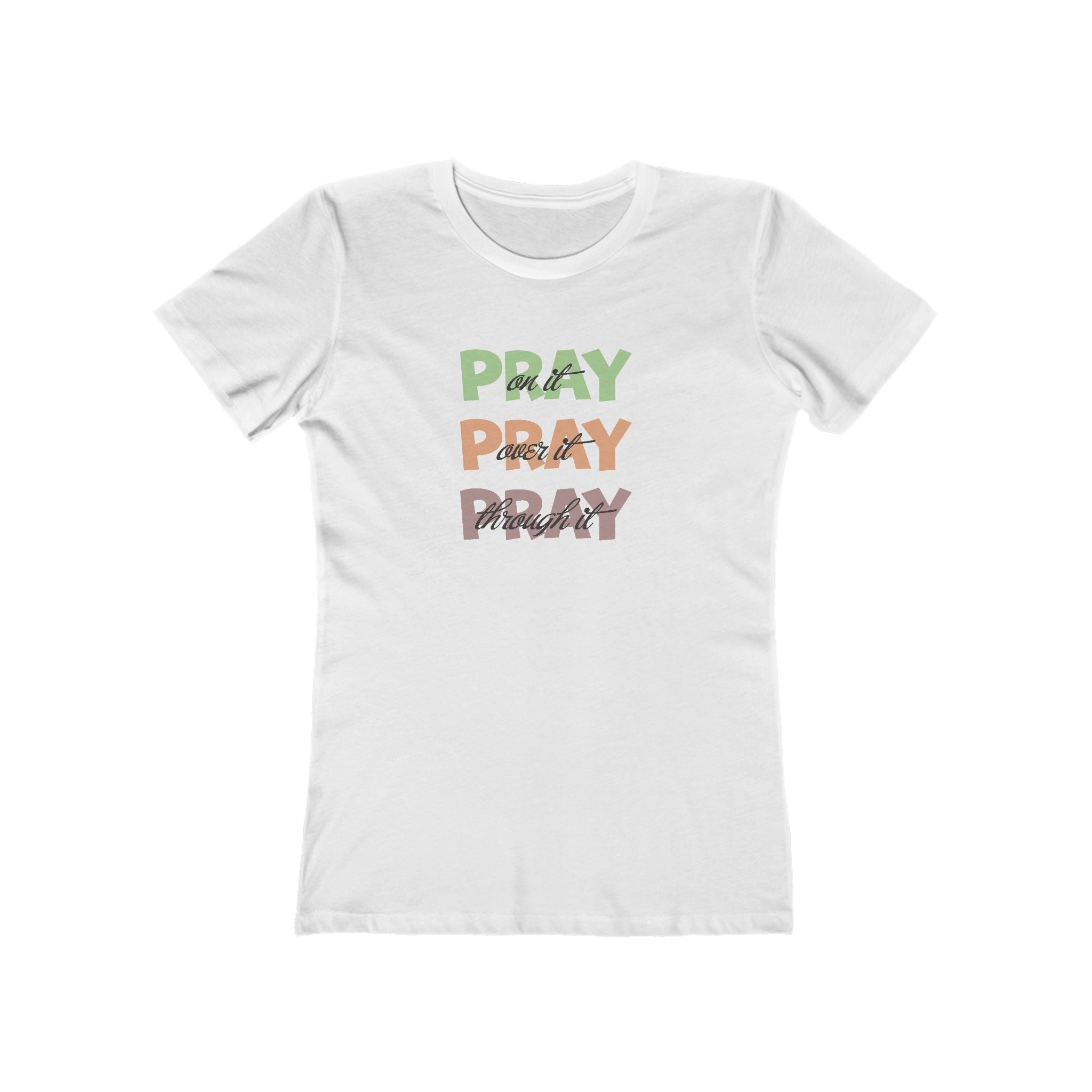 Faith Based Women’s T-Shirt - Pray | T-Shirt by atgodanddesigns