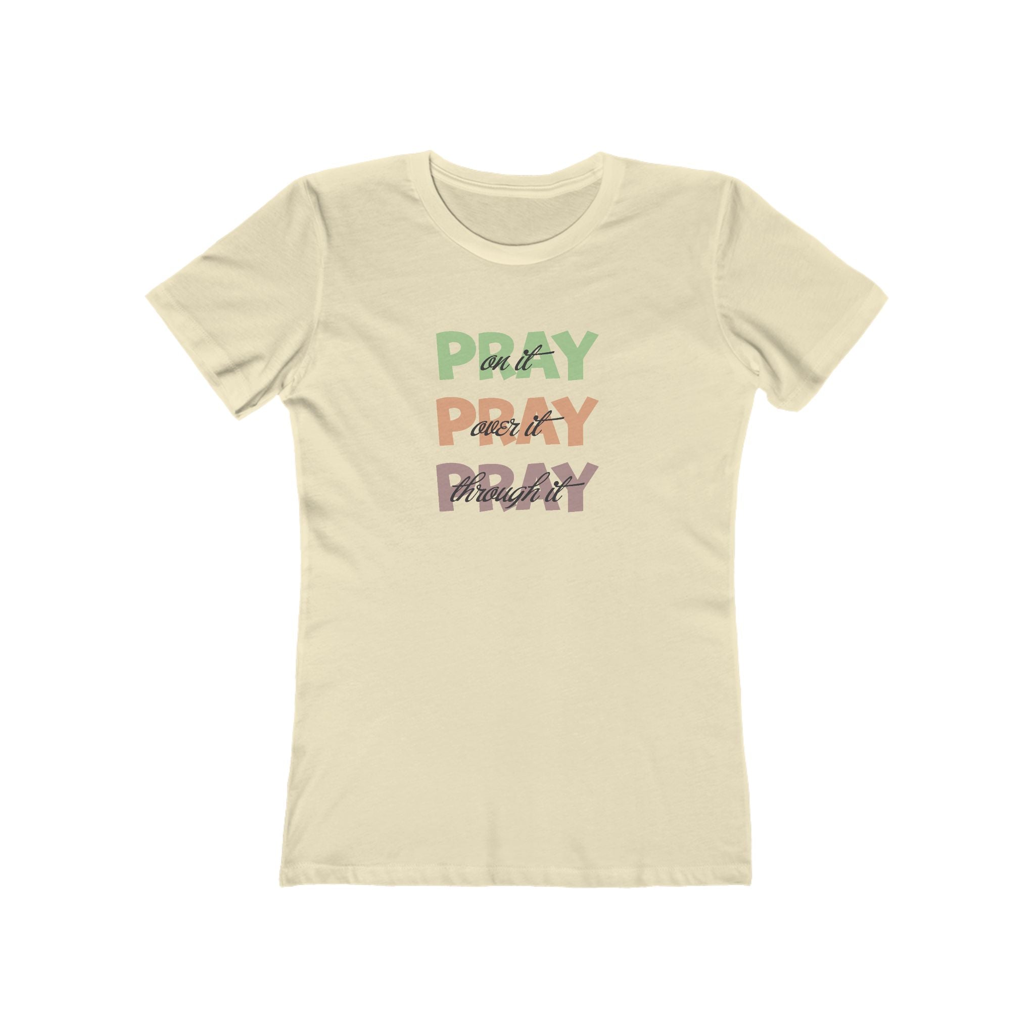 Faith Based Women’s T-Shirt - Pray | T-Shirt by atgodanddesigns