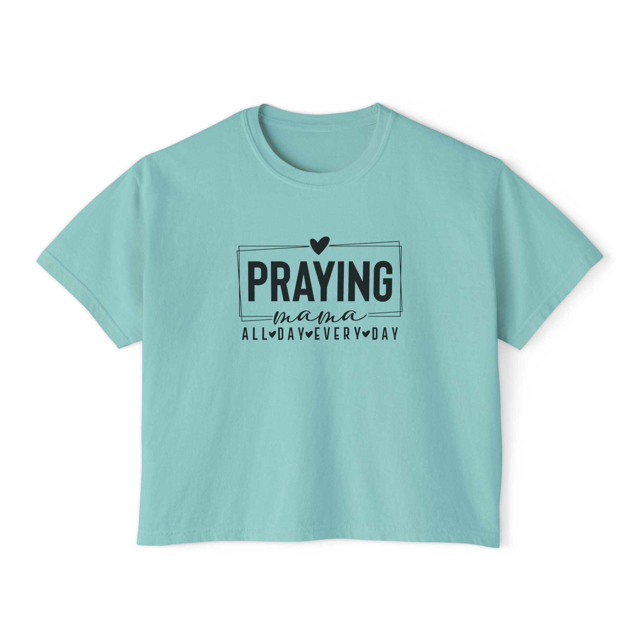 Faith Based Women's T-Shirt - Praying Mama All Day Every Day | T-Shirt by atgodanddesigns