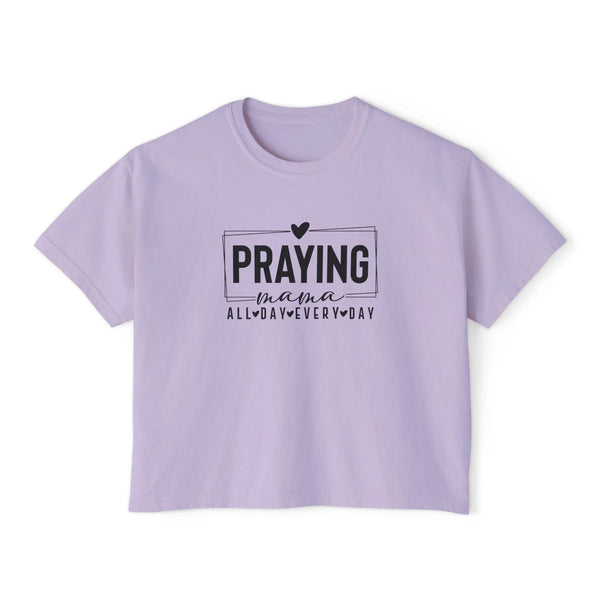 Faith Based Women's T-Shirt - Praying Mama All Day Every Day | T-Shirt by atgodanddesigns