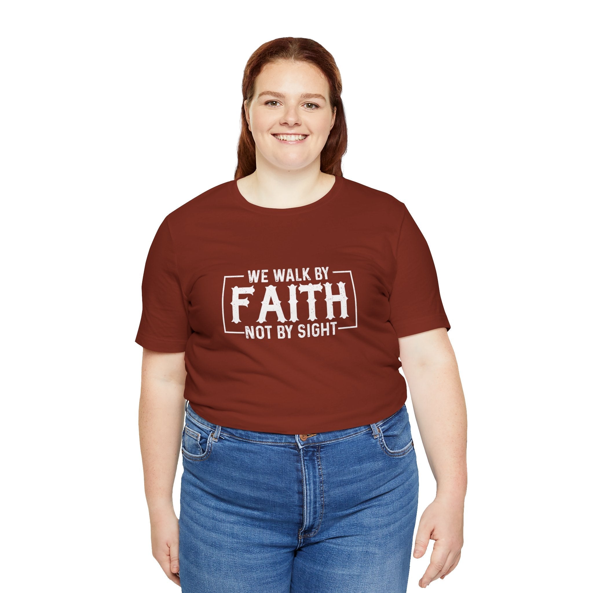Faith Based Women's T-Shirt - We Walk By FAITH Not By Sight | T-Shirt by atgodanddesigns