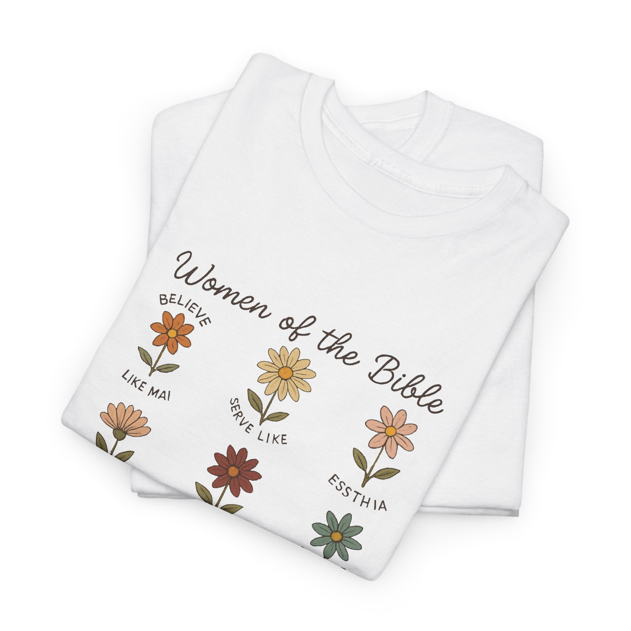 Faith Based Women's T-Shirt - Women Of The Bible Floral | T-Shirt by atgodanddesigns