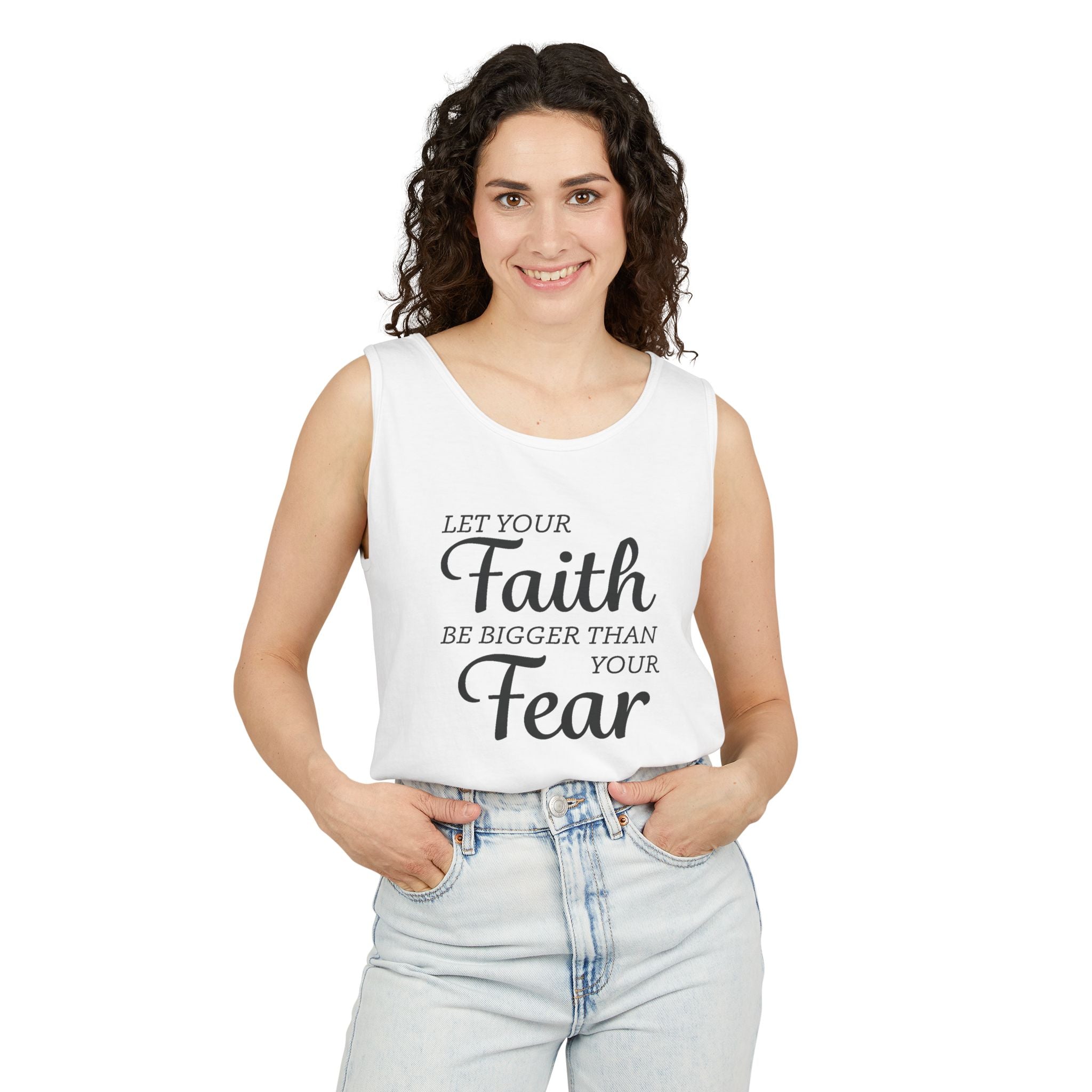 Faith Based Women's Tank Top - Faith Over Fear | Tank Top by atgodanddesigns