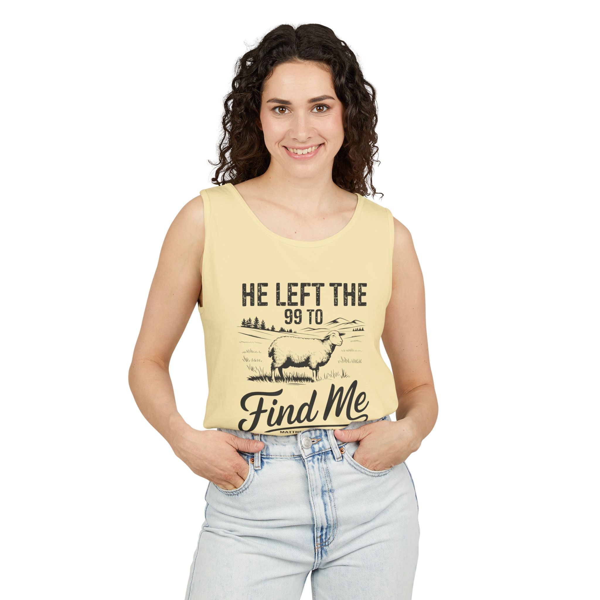 Faith Based Women's Tank Top - He Left The 99 To Find Me | Tank Top by atgodanddesigns