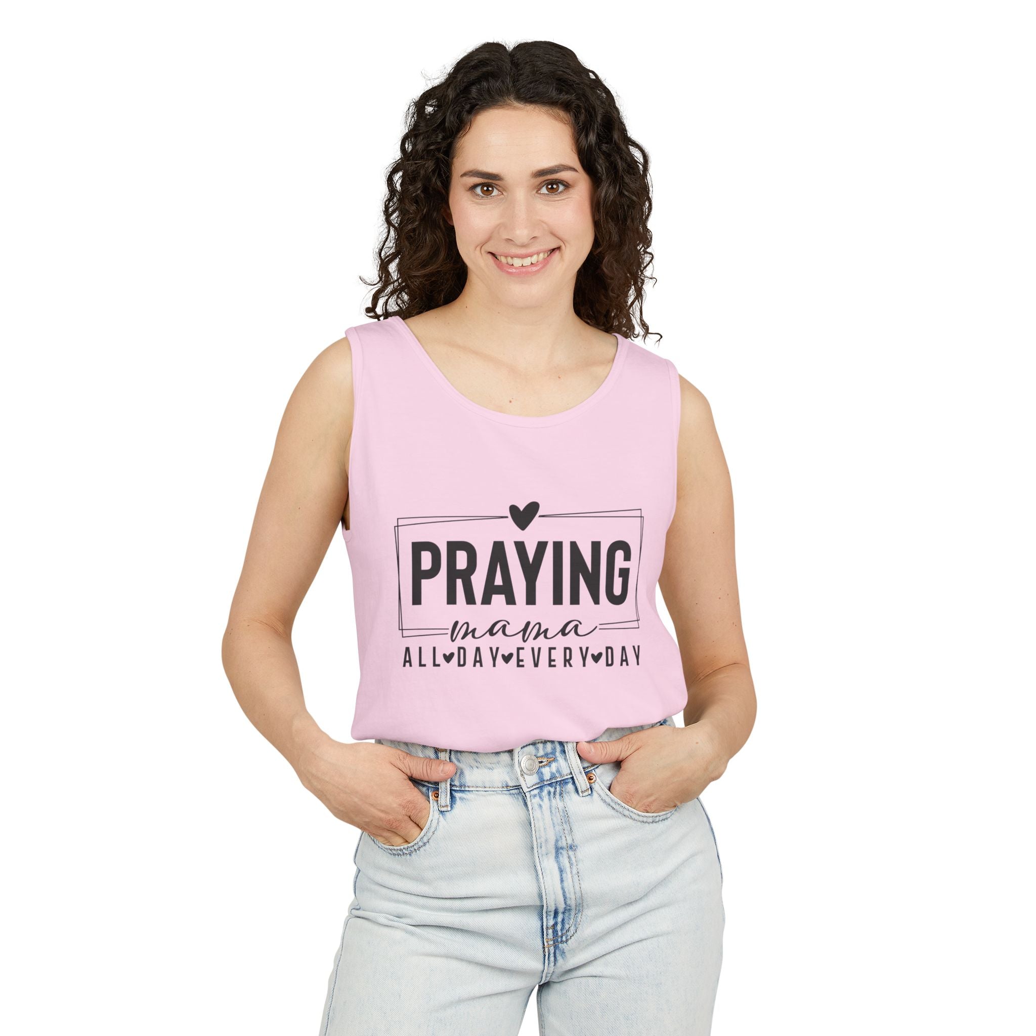 Faith Based Women's Tank Top - Praying Mama All Day Every Day | Tank Top by atgodanddesigns