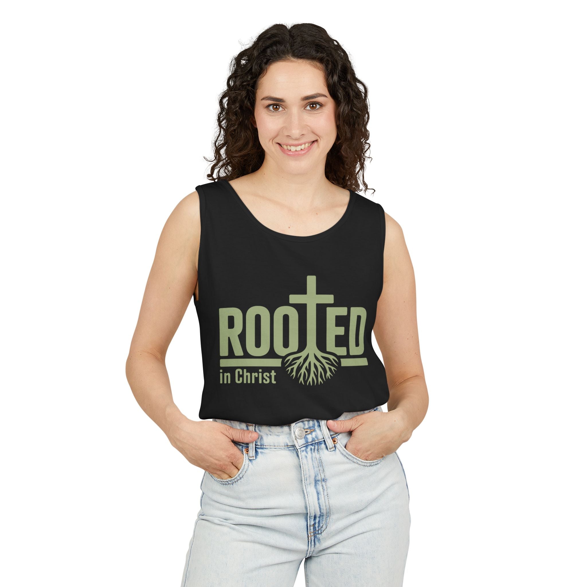 Faith Based Women's Tank Top - "Rooted in Christ" | Tank Top by atgodanddesigns