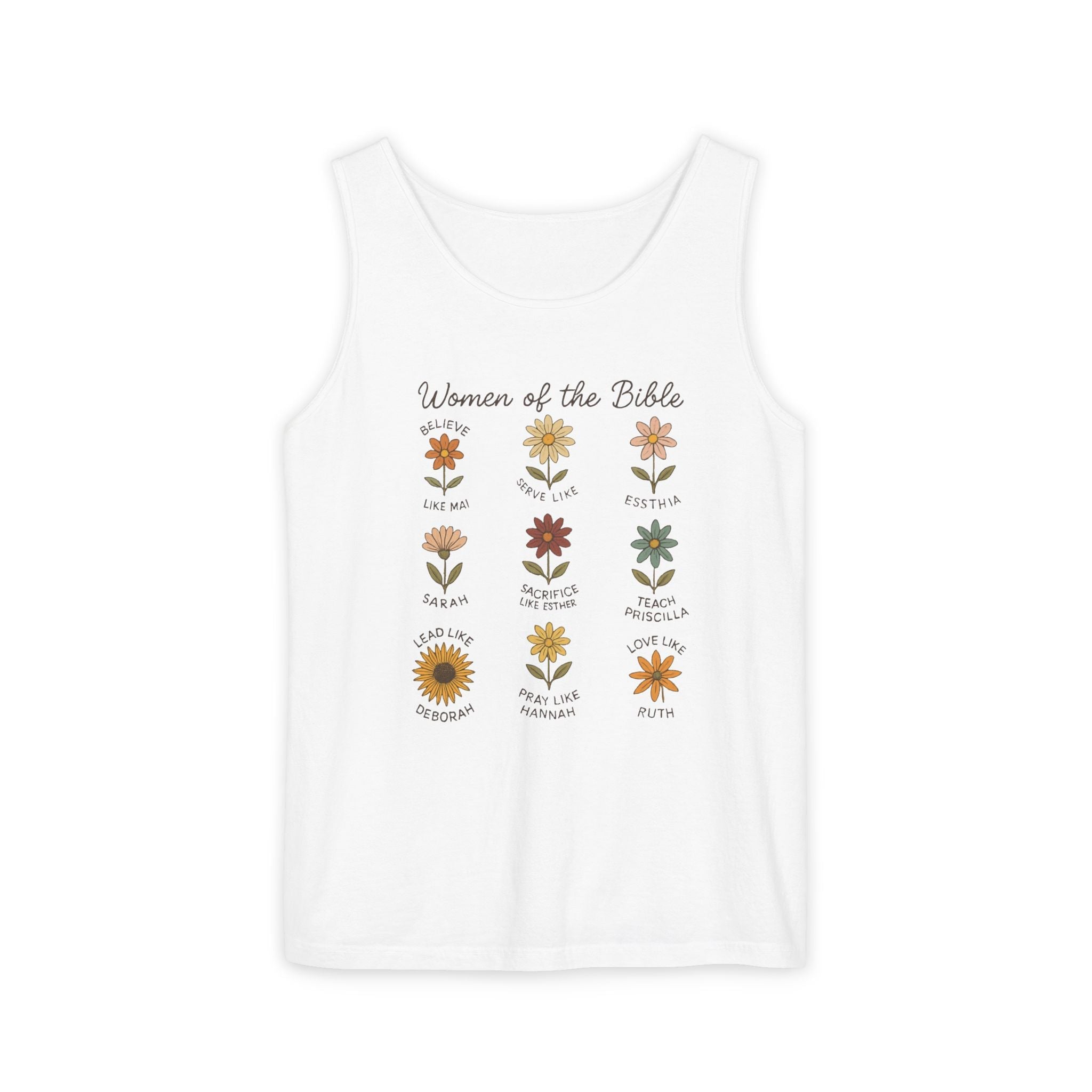 Faith Based Women's Tank Top - Women Of The Bible Floral | Tank Top by atgodanddesigns