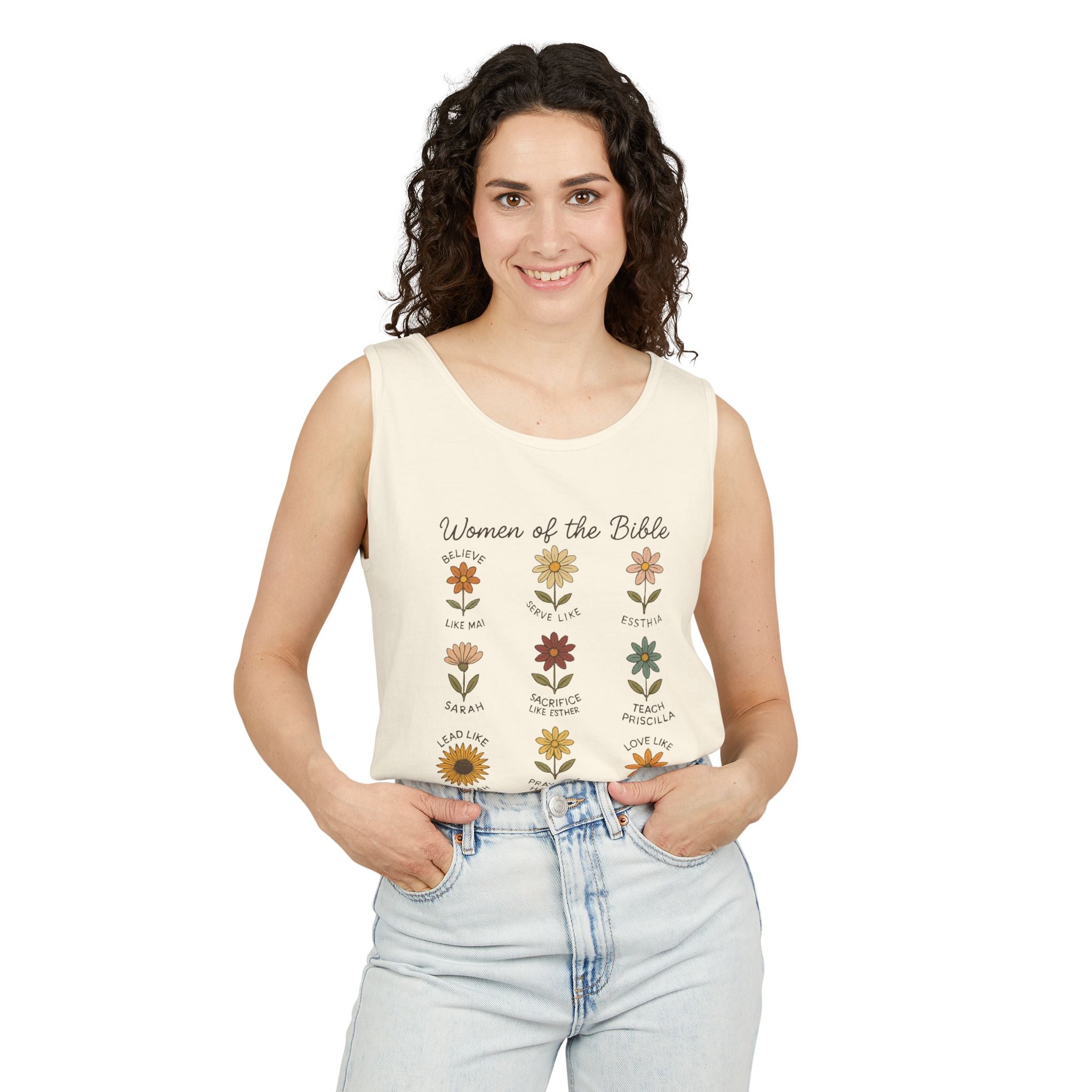 Faith Based Women's Tank Top - Women Of The Bible Floral | Tank Top by atgodanddesigns