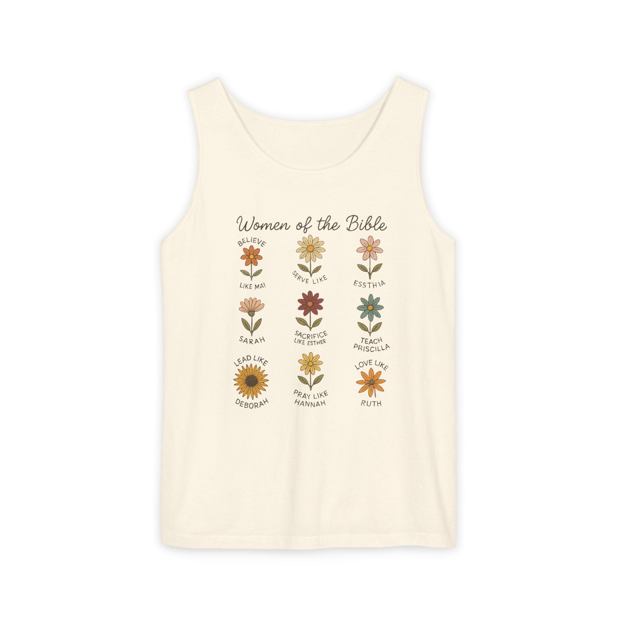 Faith Based Women's Tank Top - Women Of The Bible Floral | Tank Top by atgodanddesigns