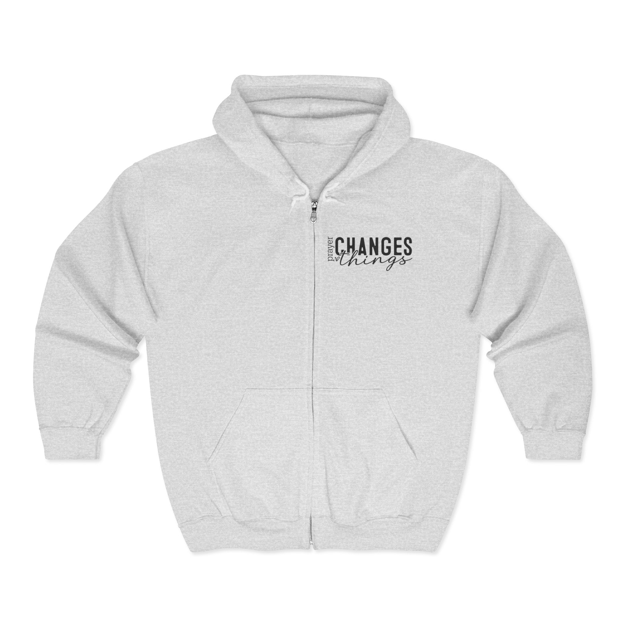 Faith Based Women's Zip Up Hooded Sweatshirt - Pray Changes Things | Hoodie by atgodanddesigns
