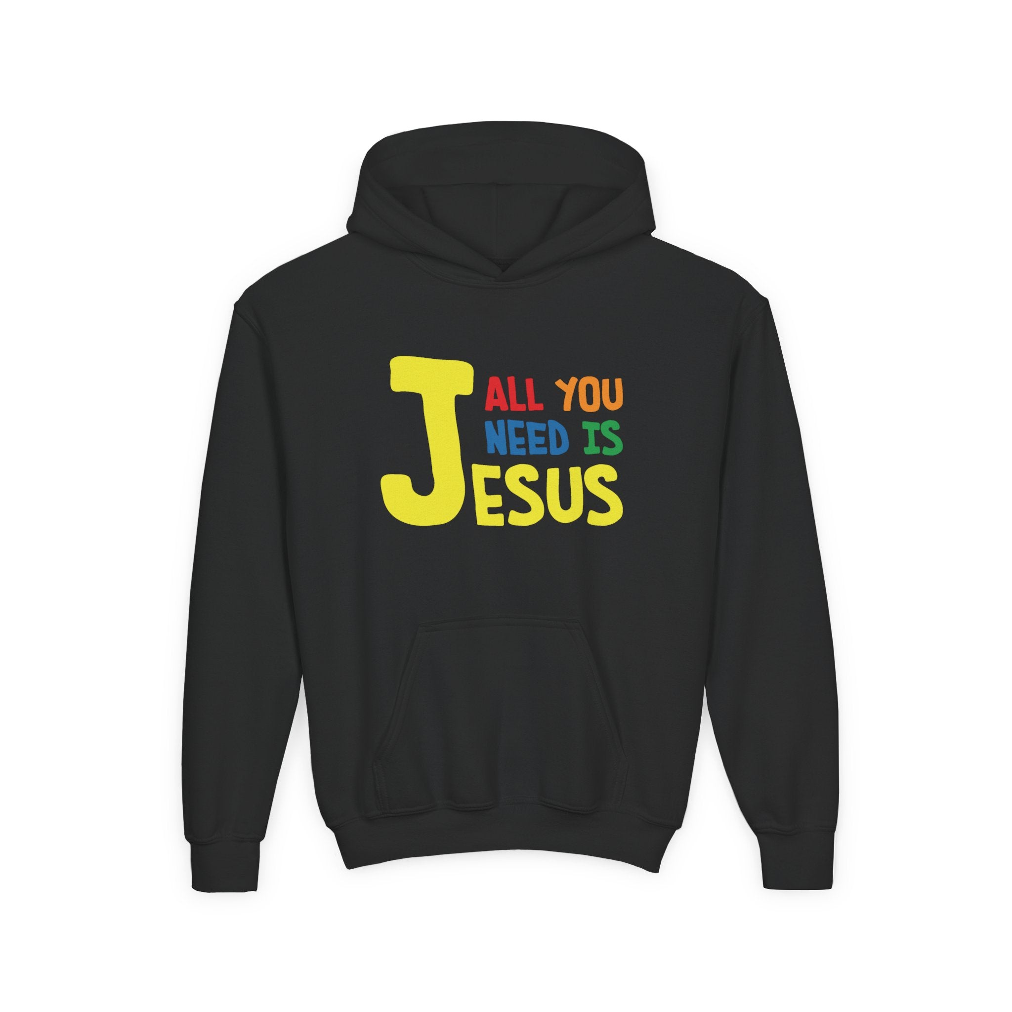 Faith Based Youth Hoodie - All You Need Is Jesus | Kids clothes by atgodanddesigns