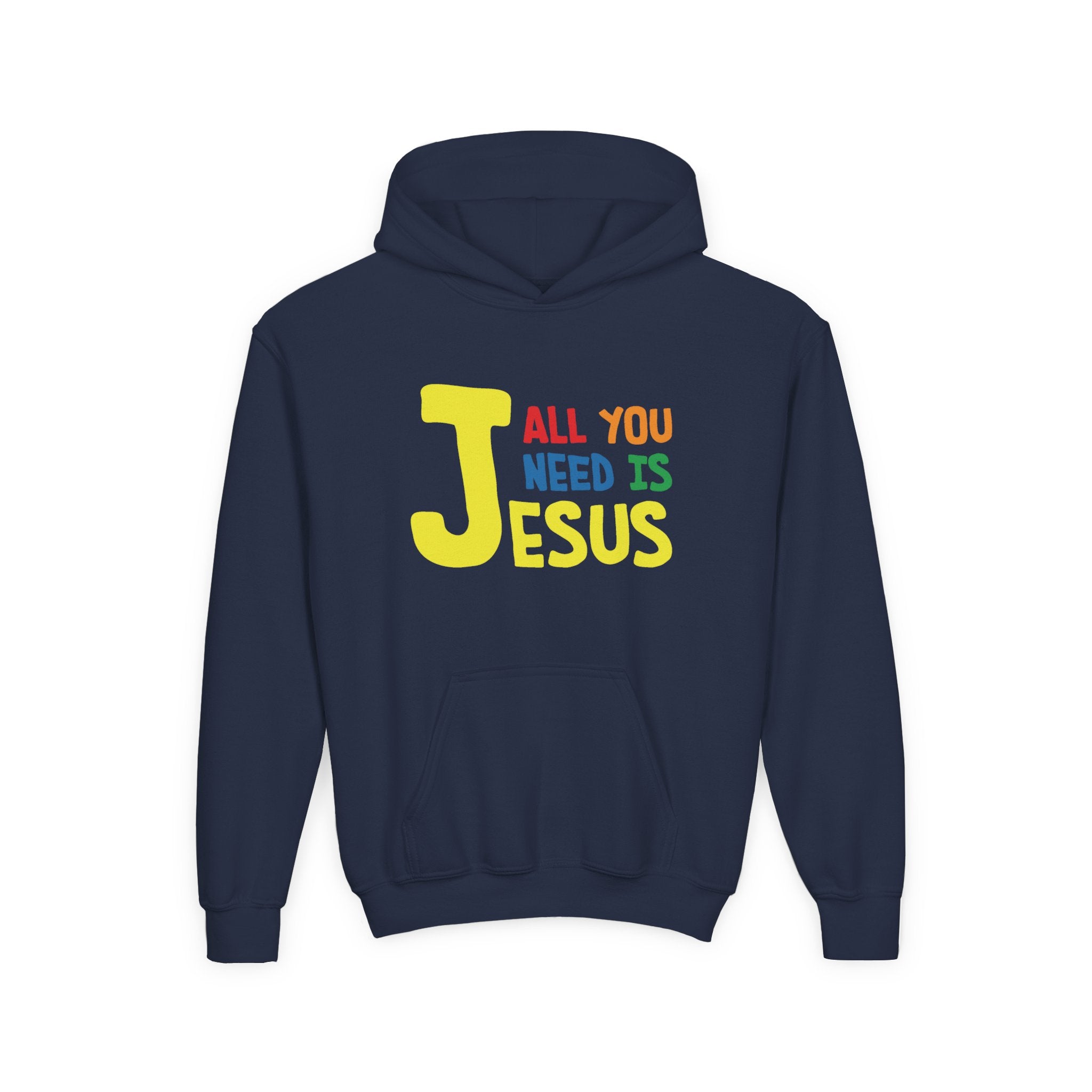 Faith Based Youth Hoodie - All You Need Is Jesus | Kids clothes by atgodanddesigns