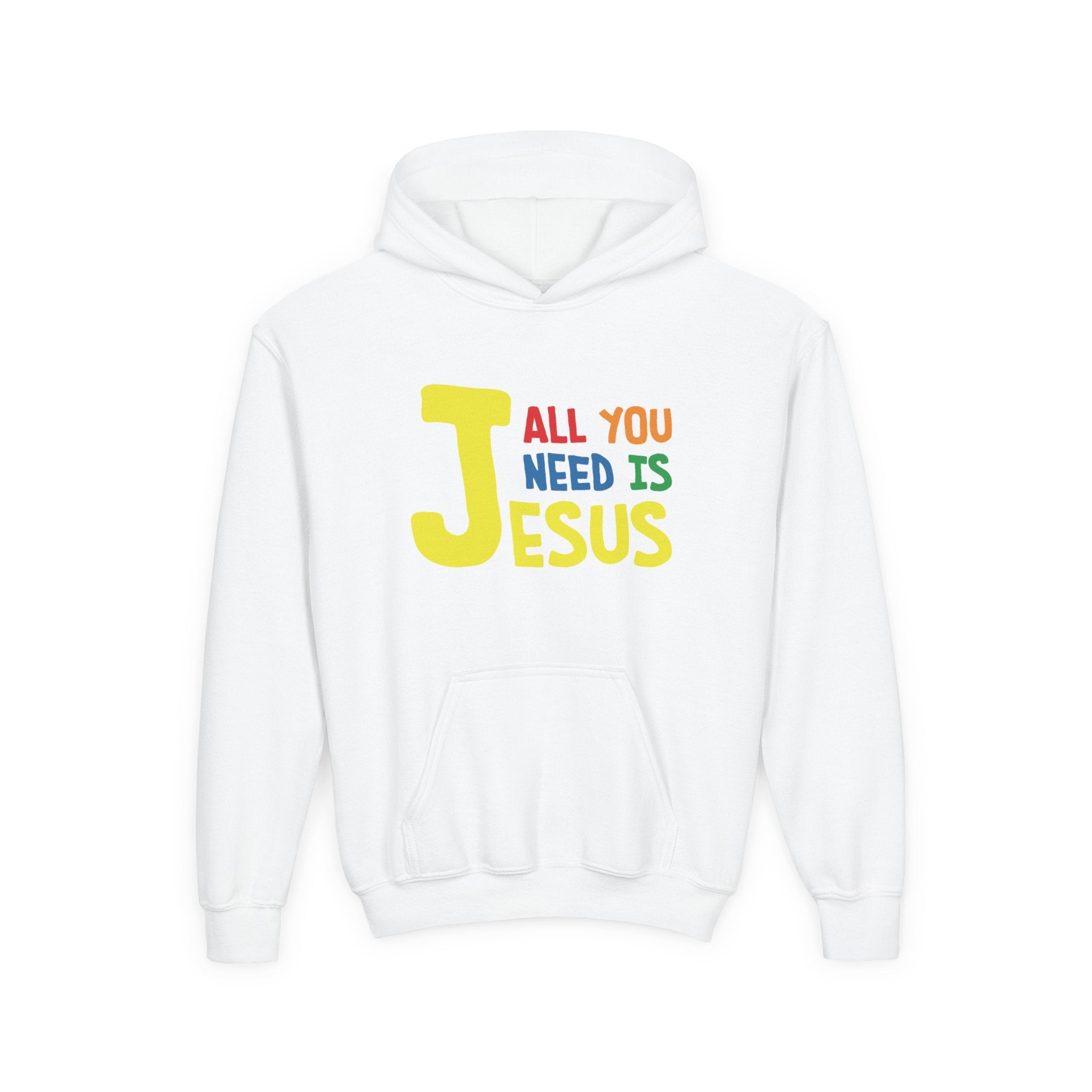 Faith Based Youth Hoodie - All You Need Is Jesus | Kids clothes by atgodanddesigns