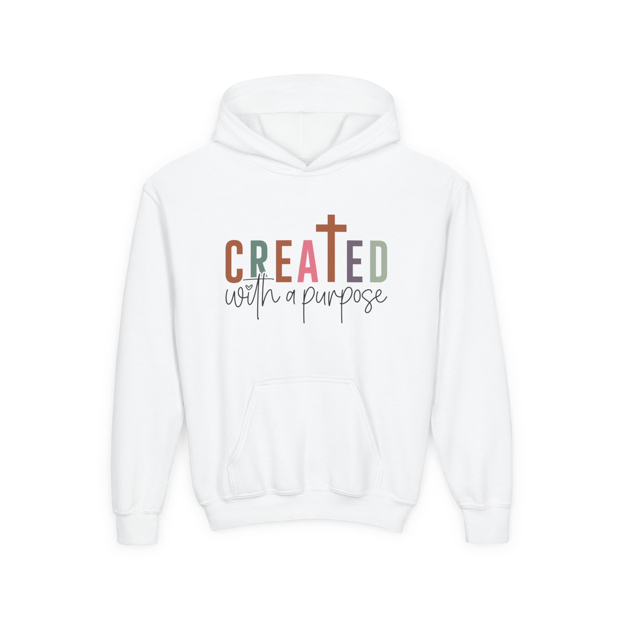 Faith Based Youth Hoodie - Created With A Purpose | Kids clothes by atgodanddesigns