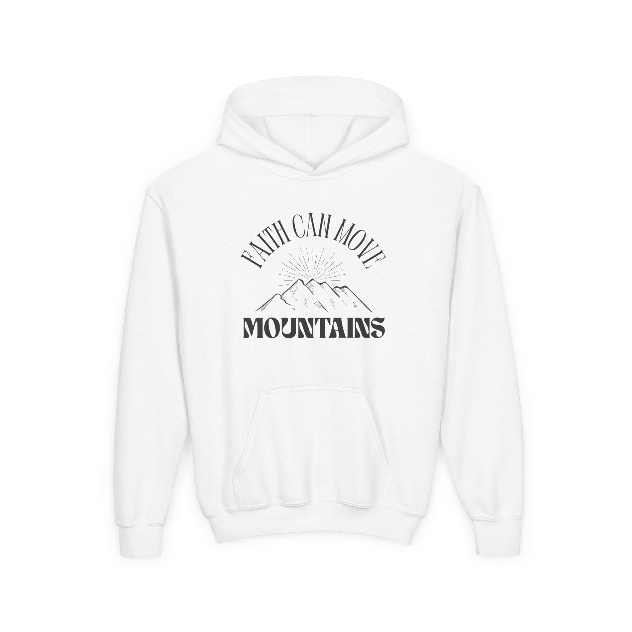 Faith Based Youth Hoodie - Faith Can Move Mountains | Kids clothes by atgodanddesigns