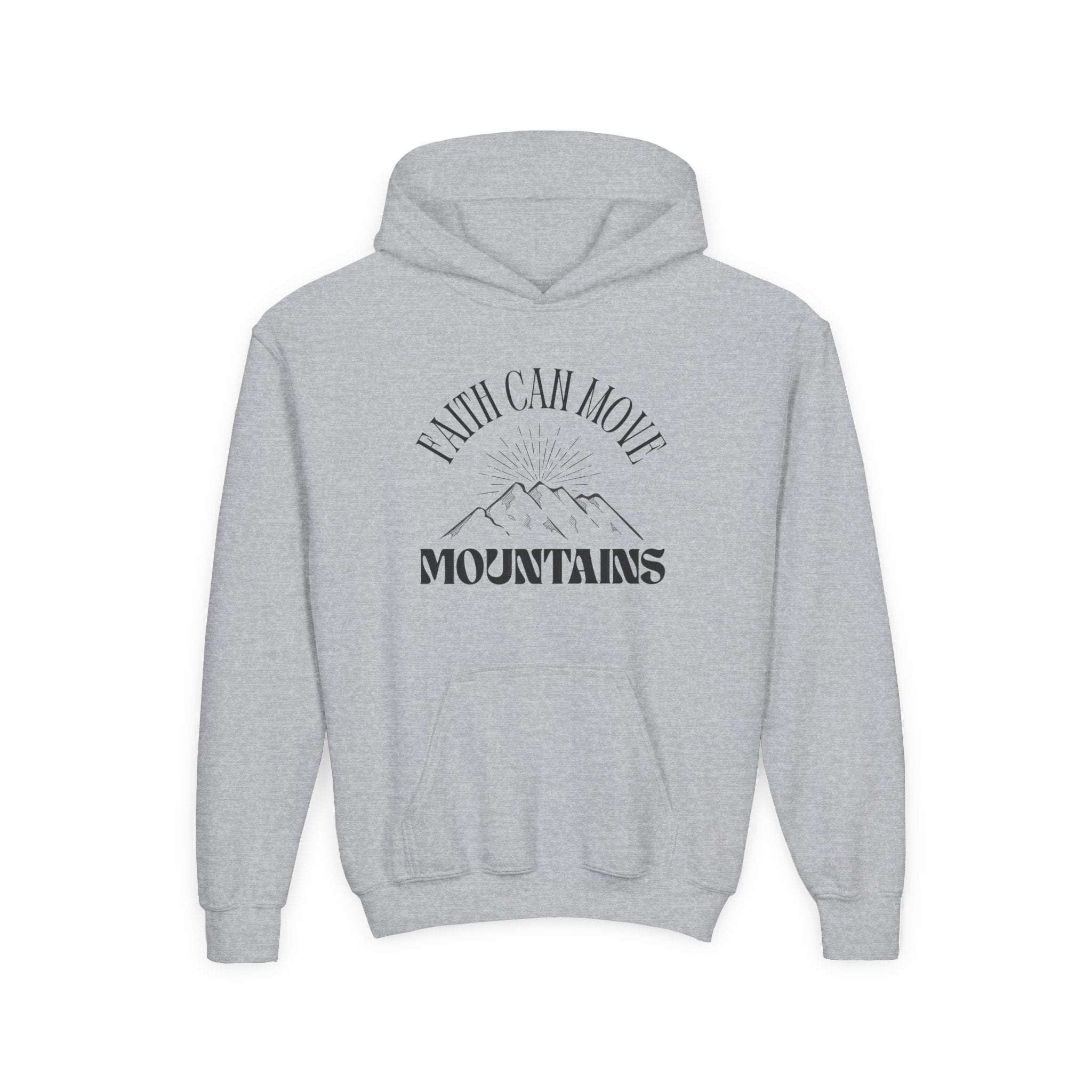 Faith Based Youth Hoodie - Faith Can Move Mountains | Kids clothes by atgodanddesigns