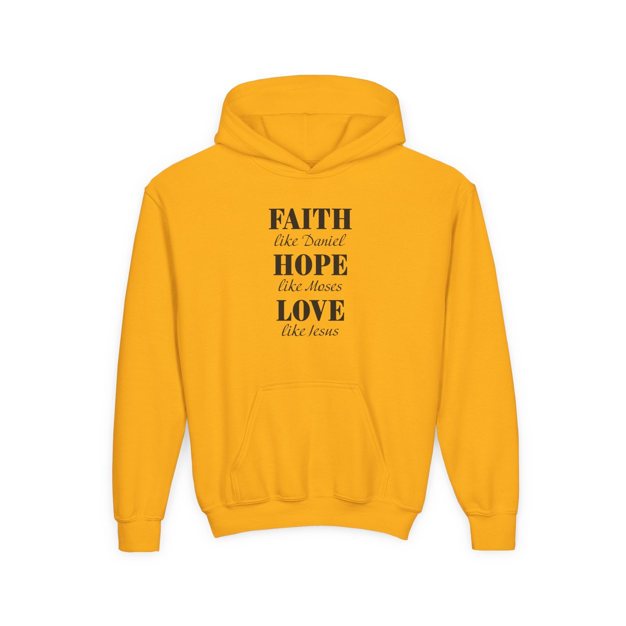 Faith Based Youth Hoodie - Faith, Hope, Love | Kids clothes by atgodanddesigns
