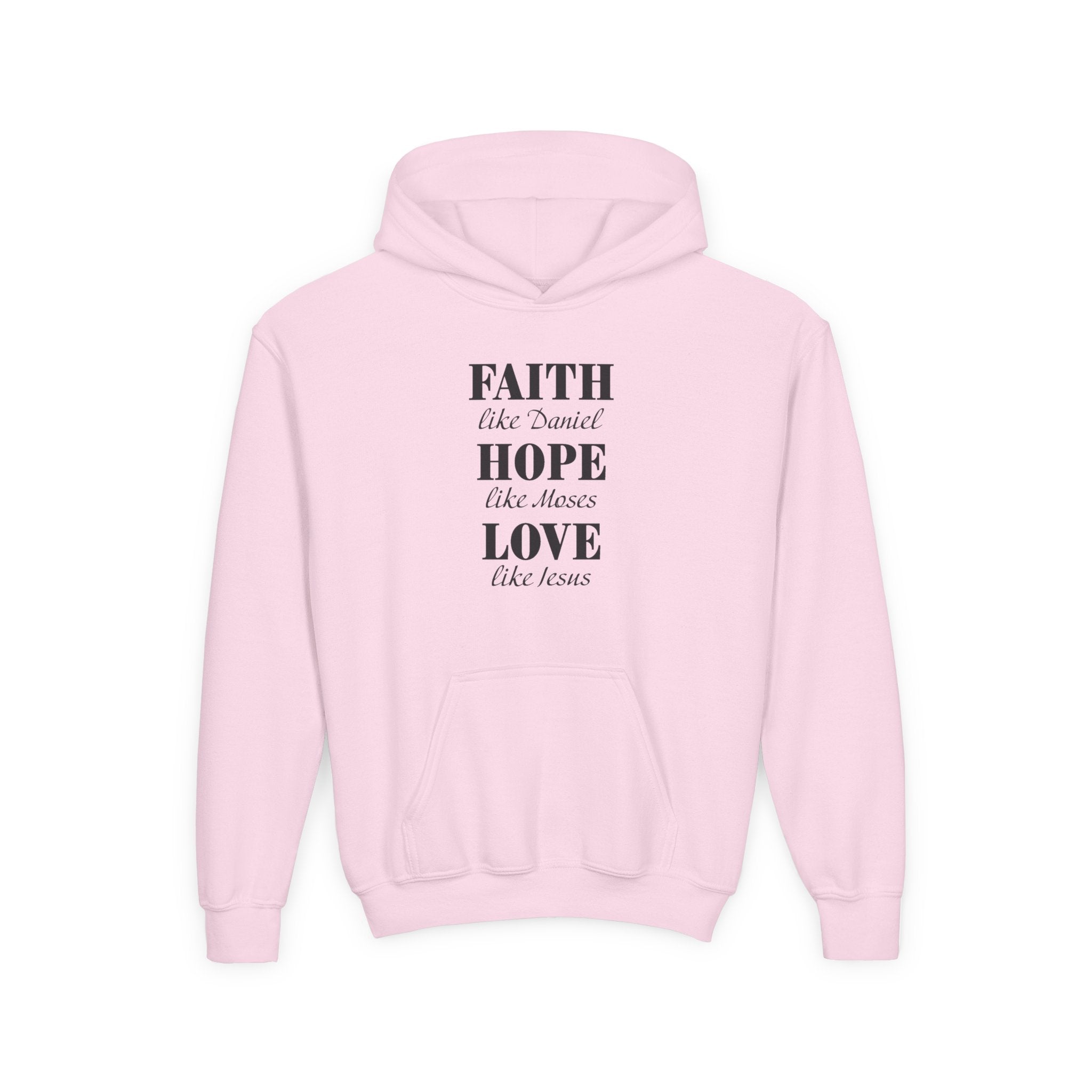 Faith Based Youth Hoodie - Faith, Hope, Love | Kids clothes by atgodanddesigns