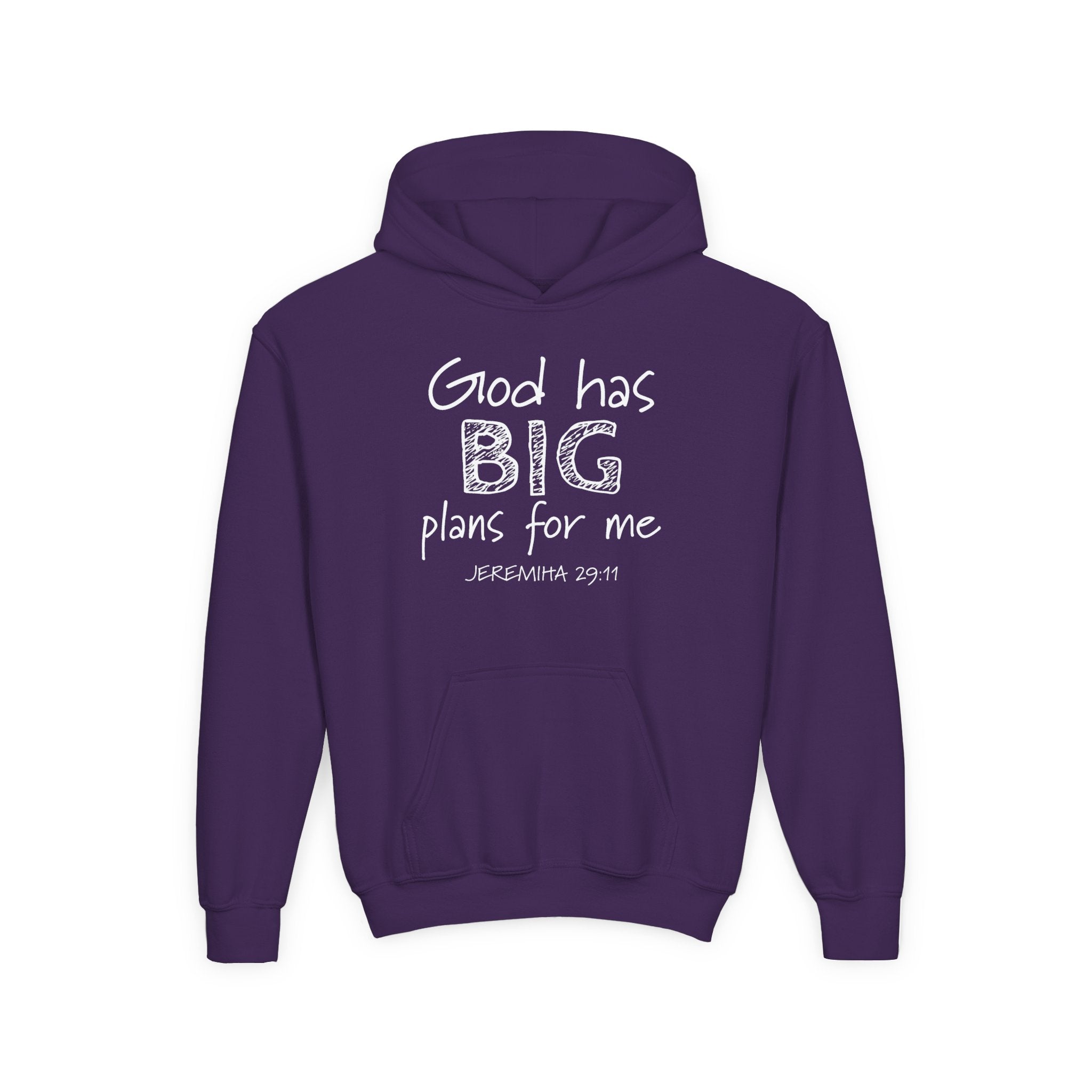 Faith Based Youth Hoodie - God Has Big Plans For Me | Kids clothes by atgodanddesigns