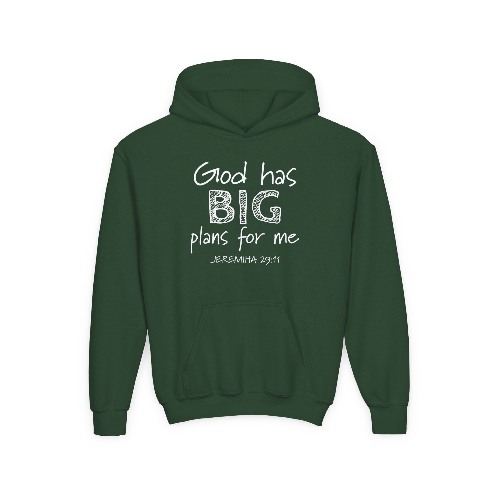 Faith Based Youth Hoodie - God Has Big Plans For Me | Kids clothes by atgodanddesigns