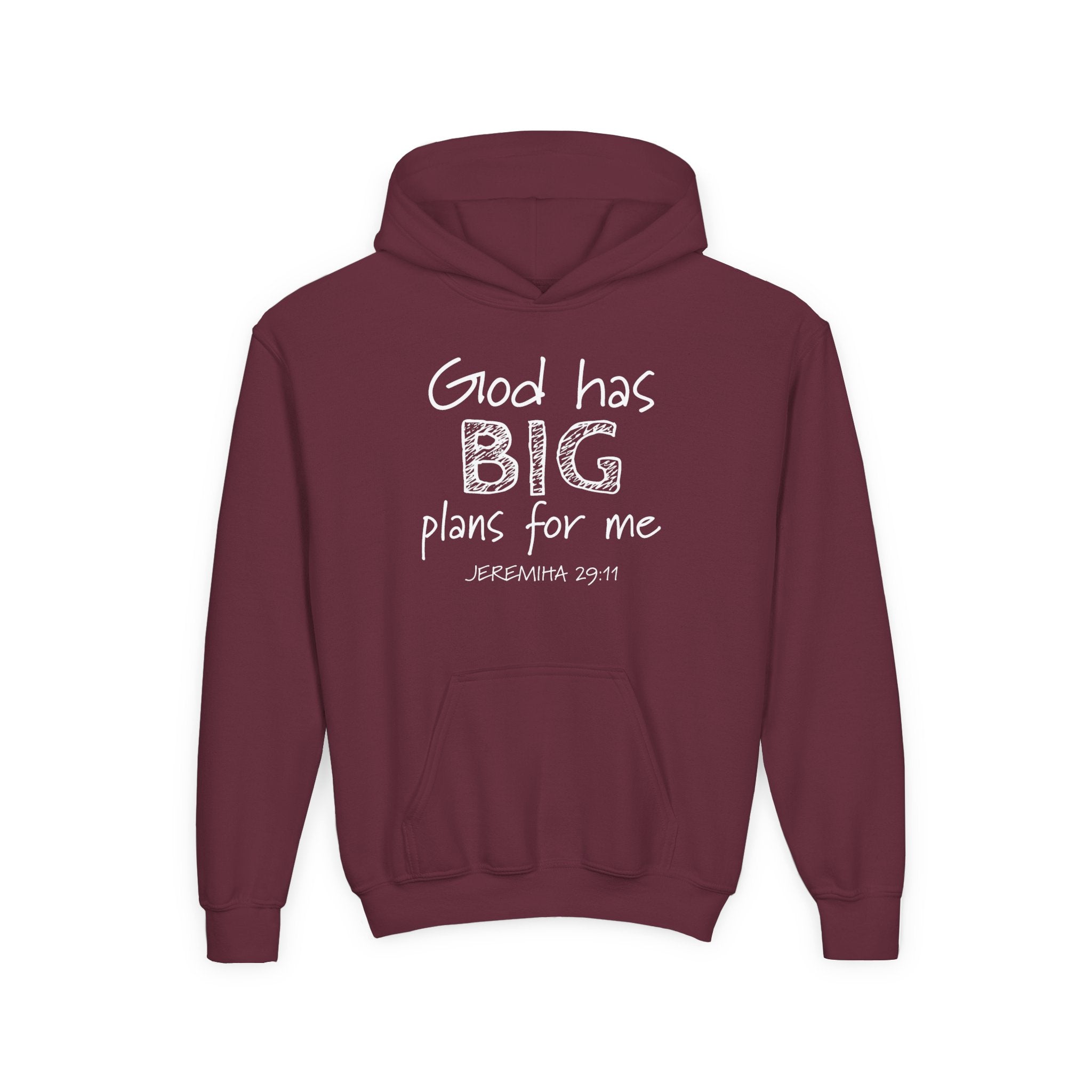 Faith Based Youth Hoodie - God Has Big Plans For Me | Kids clothes by atgodanddesigns
