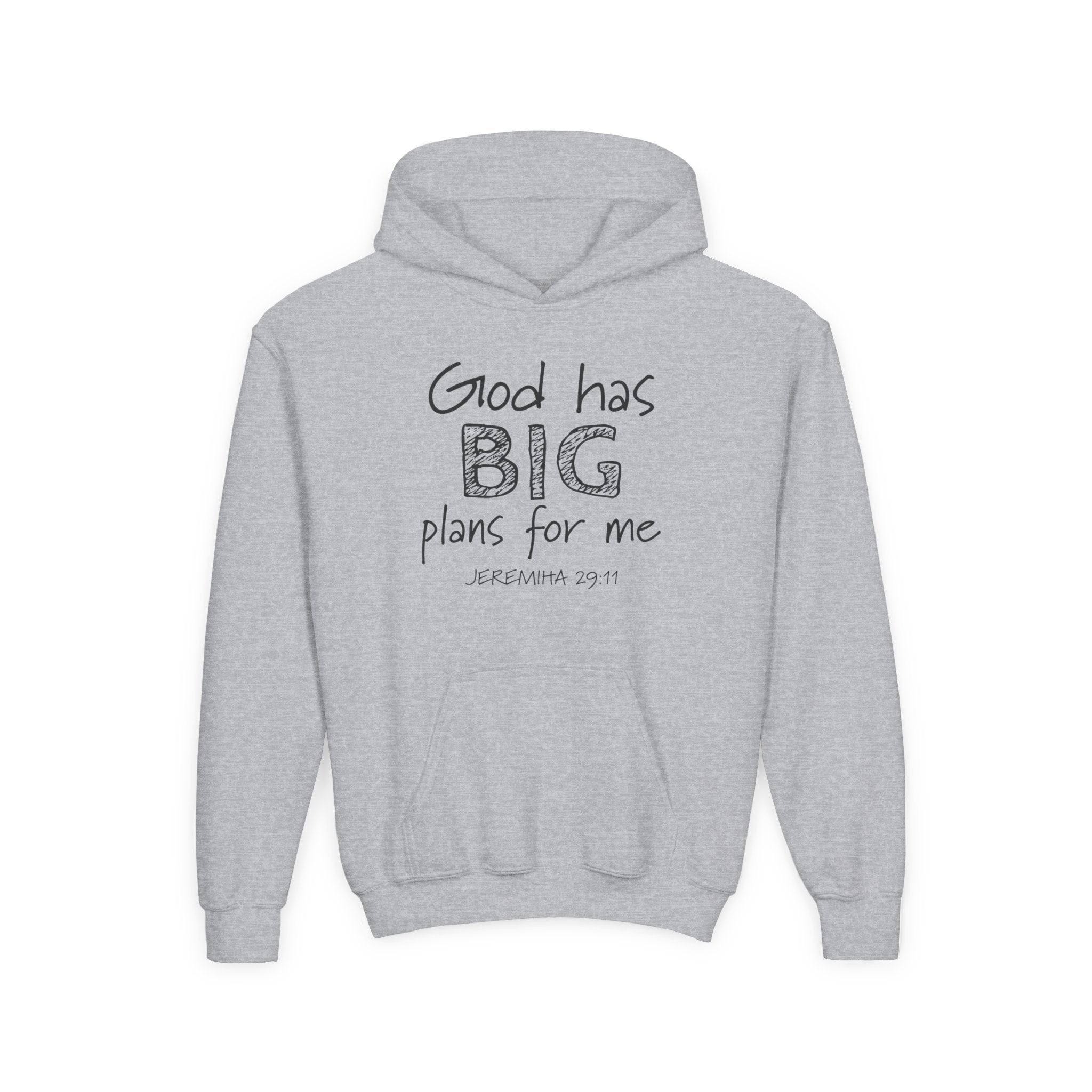 Faith Based Youth Hoodie - God Has Big Plans For Me | Kids clothes by atgodanddesigns