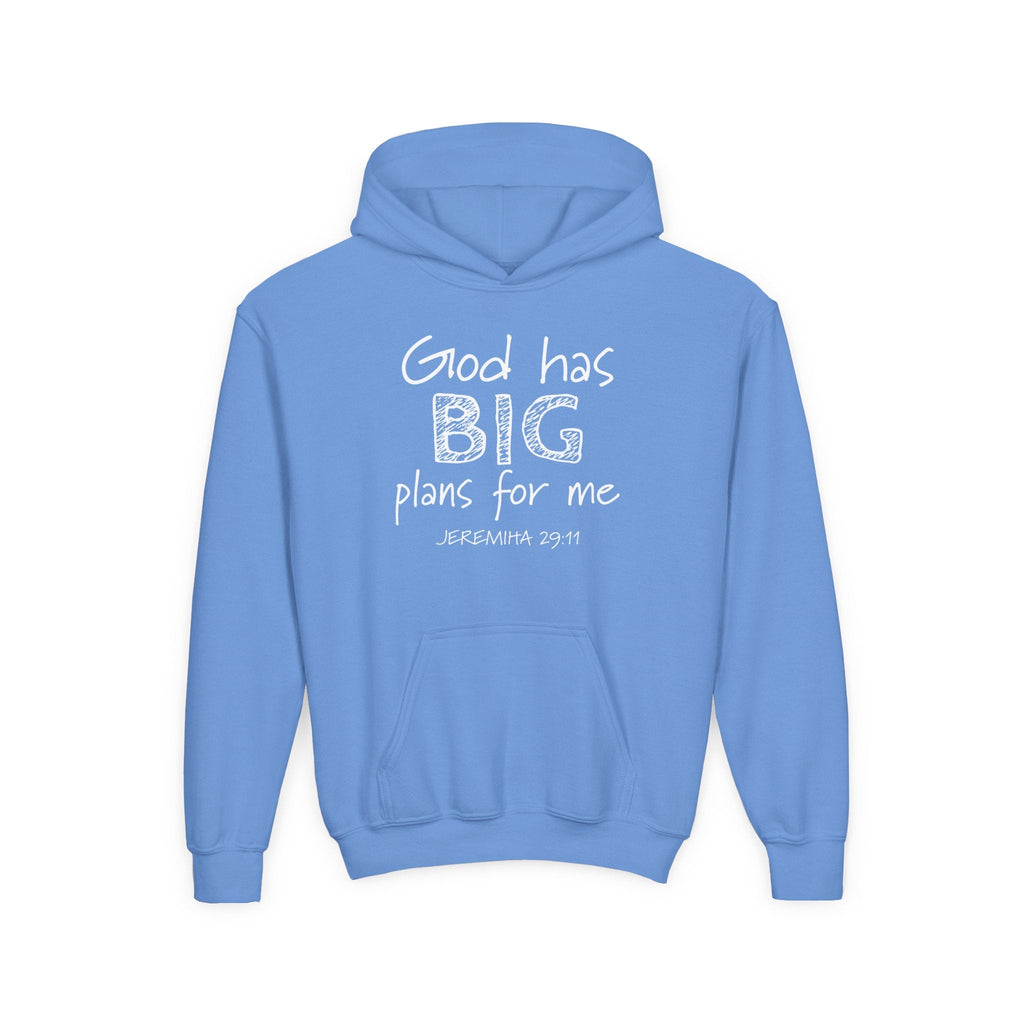 Faith Based Youth Hoodie - God Has Big Plans For Me | Kids clothes by atgodanddesigns