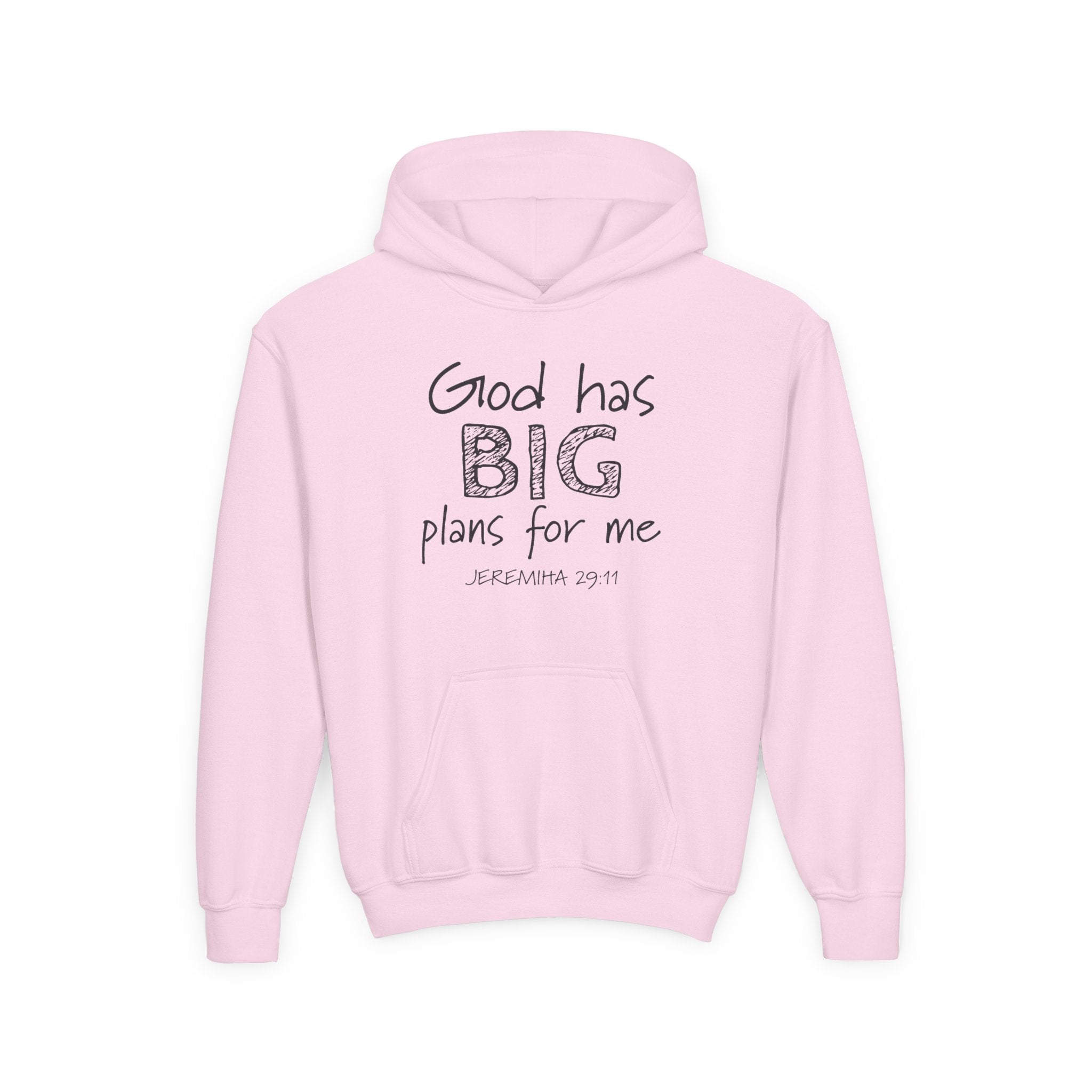 Faith Based Youth Hoodie - God Has Big Plans For Me | Kids clothes by atgodanddesigns