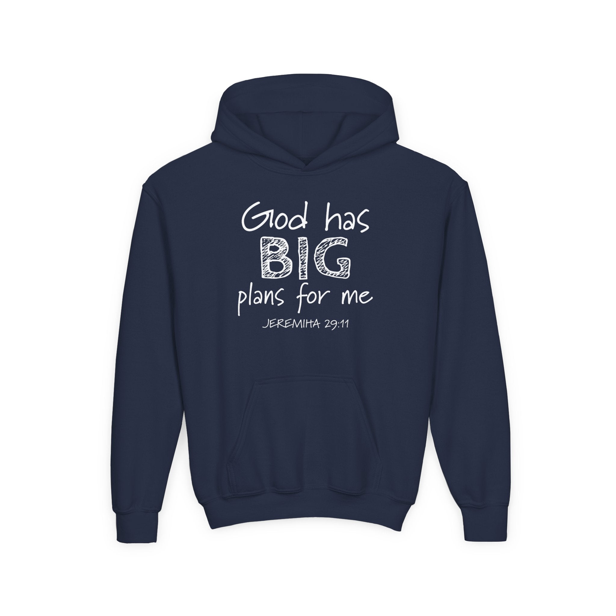 Faith Based Youth Hoodie - God Has Big Plans For Me | Kids clothes by atgodanddesigns