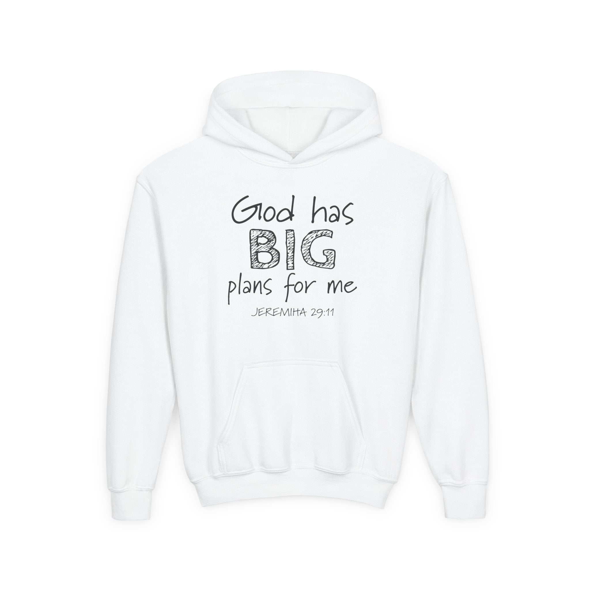 Faith Based Youth Hoodie - God Has Big Plans For Me | Kids clothes by atgodanddesigns