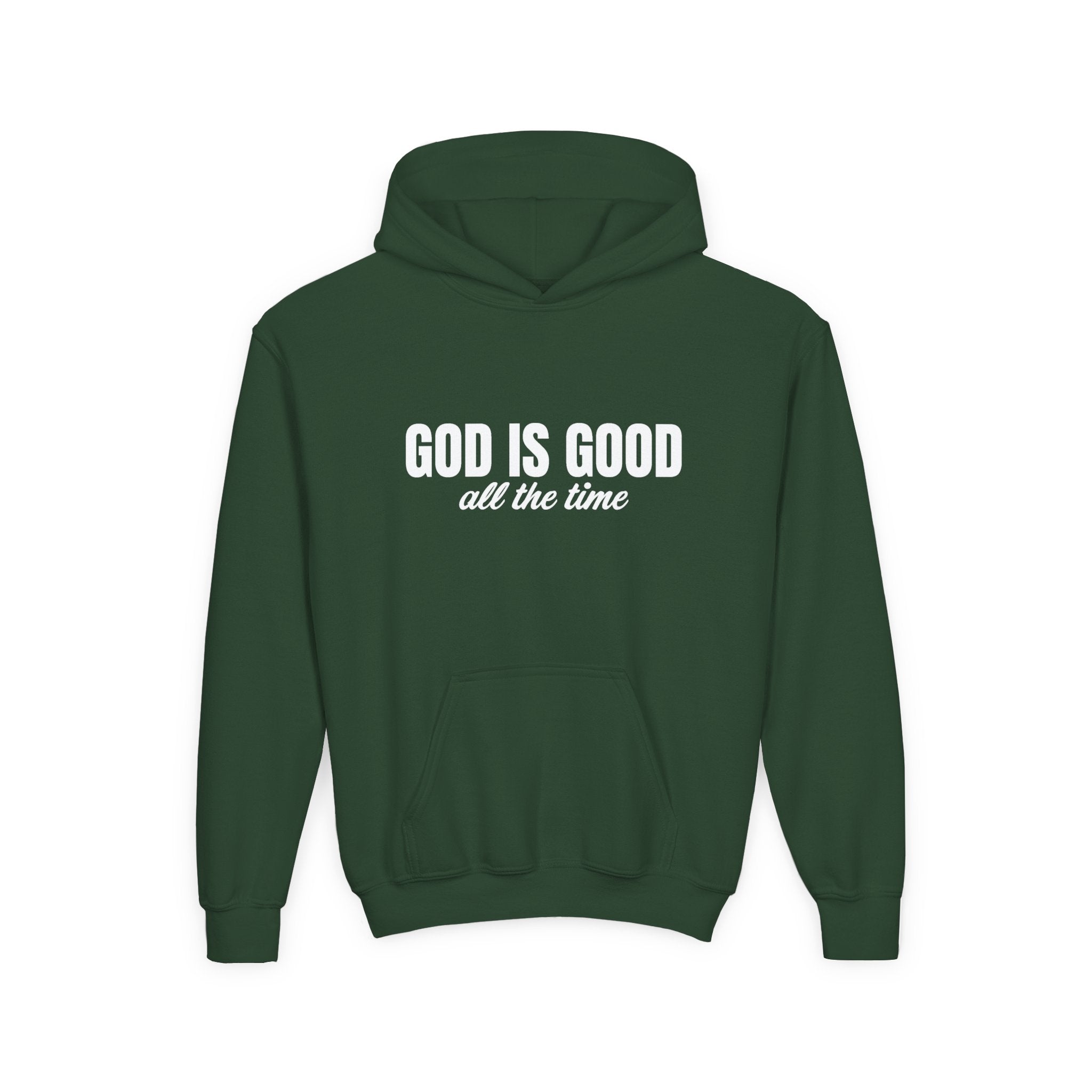 Faith Based Youth Hoodie - God Is Good All The Time | Kids clothes by atgodanddesigns