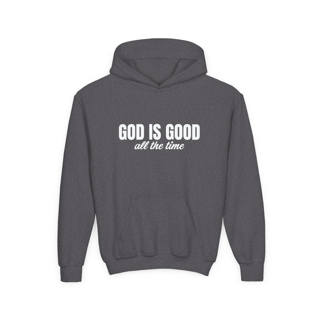 Faith Based Youth Hoodie - God Is Good All The Time | Kids clothes by atgodanddesigns
