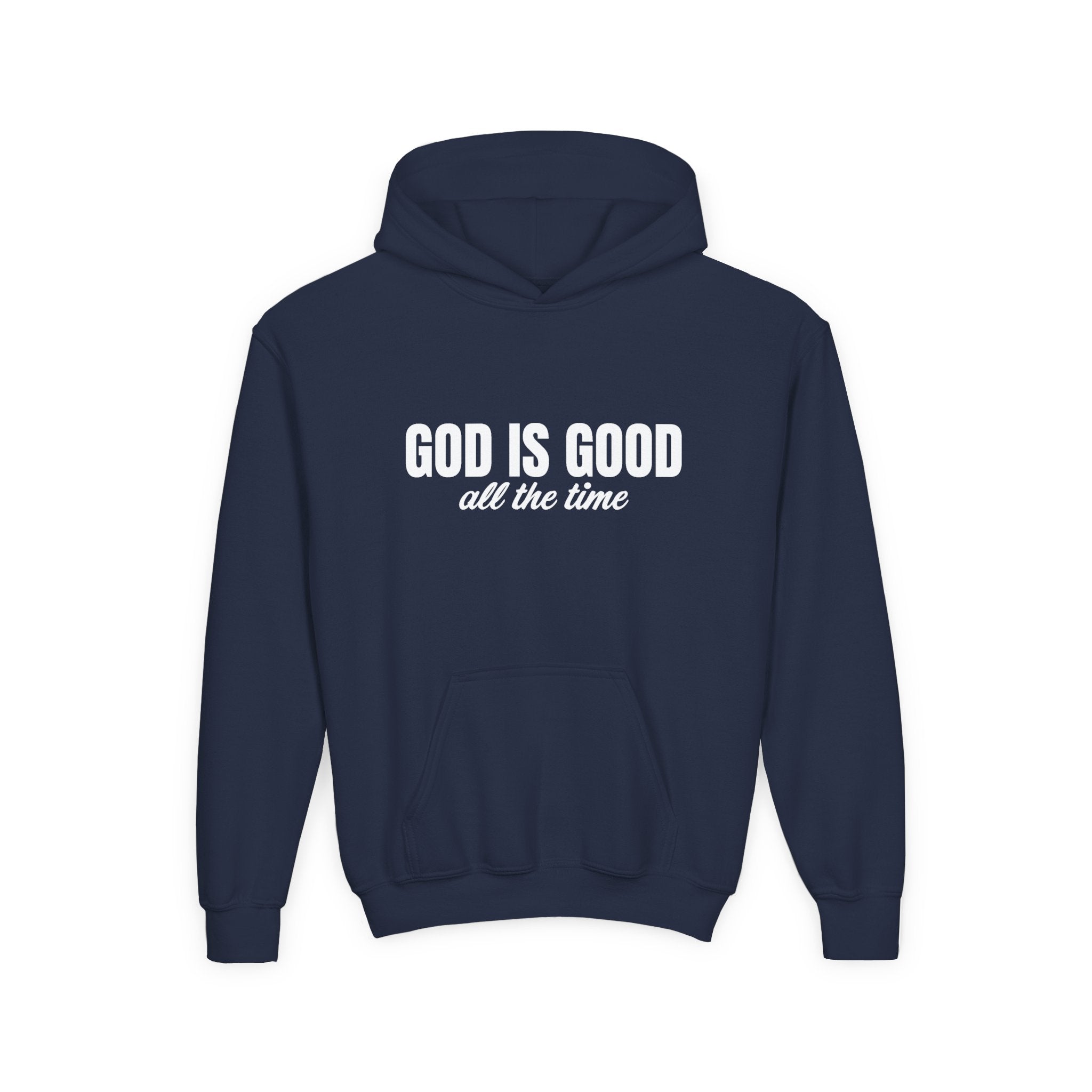 Faith Based Youth Hoodie - God Is Good All The Time | Kids clothes by atgodanddesigns