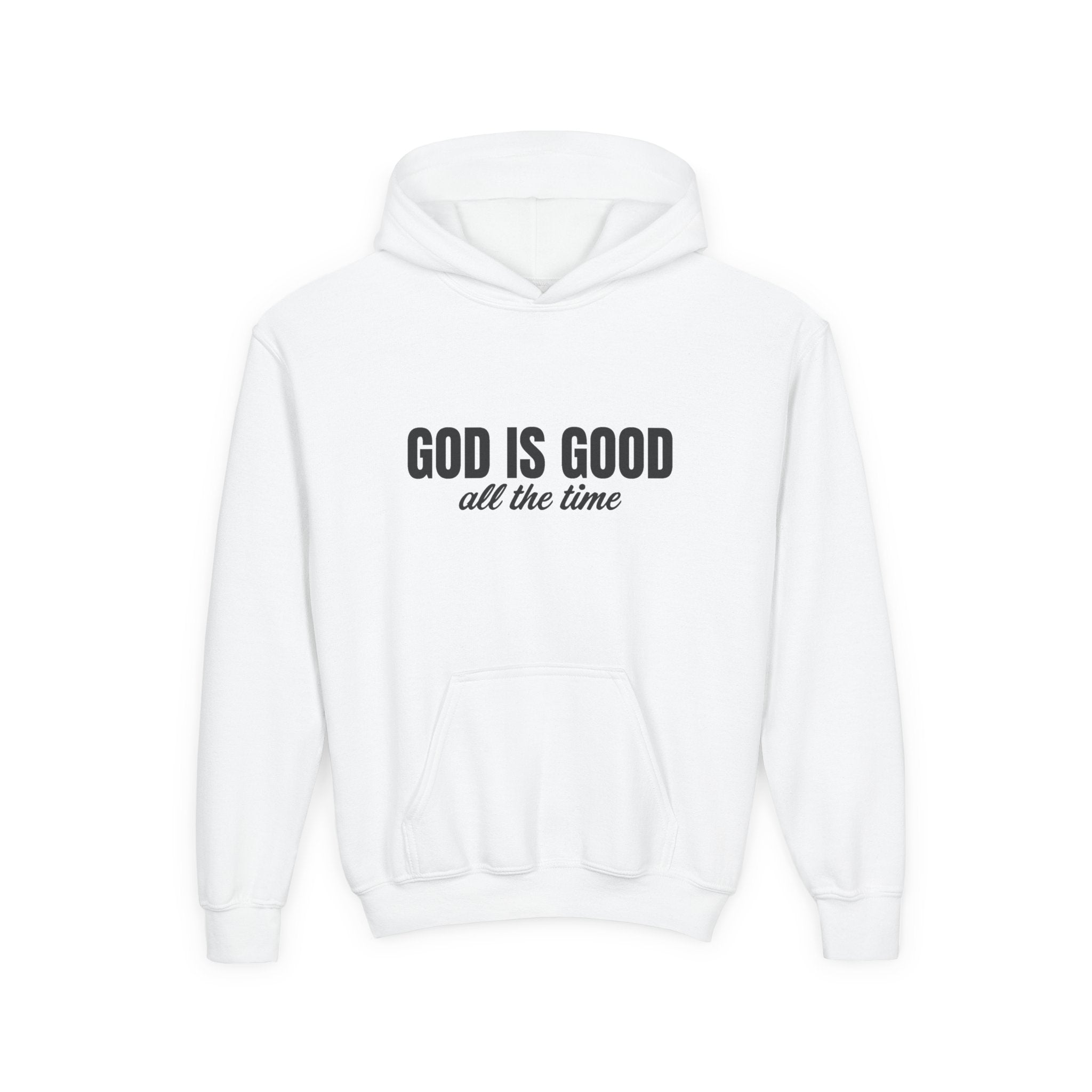 Faith Based Youth Hoodie - God Is Good All The Time | Kids clothes by atgodanddesigns