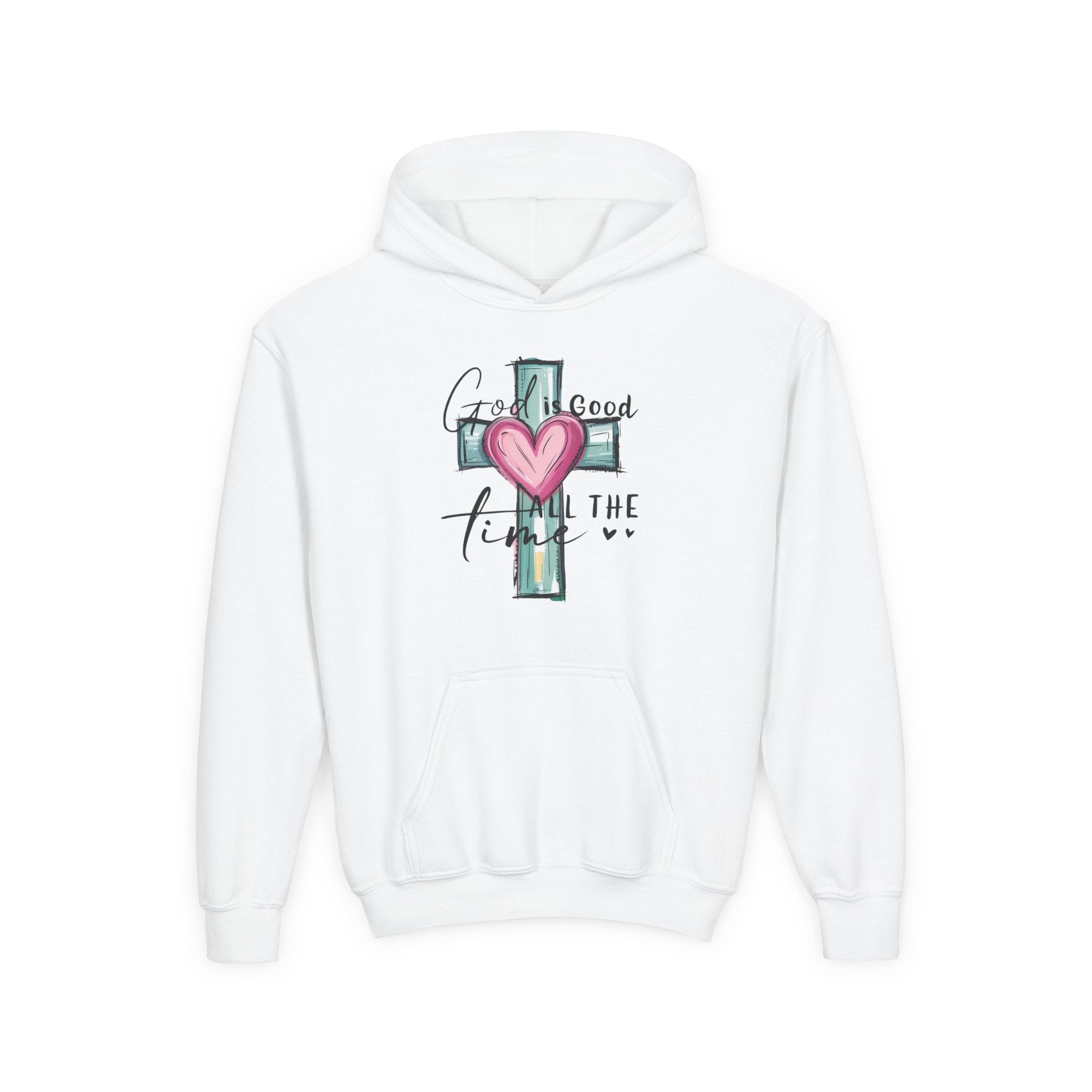 Faith Based Youth Hoodie - God Is Good All The Time | Kids clothes by atgodanddesigns