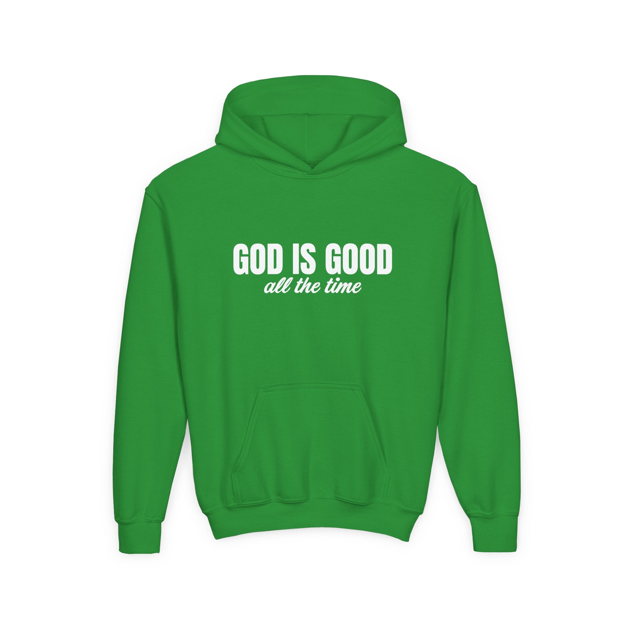 Faith Based Youth Hoodie - God Is Good All The Time | Kids clothes by atgodanddesigns