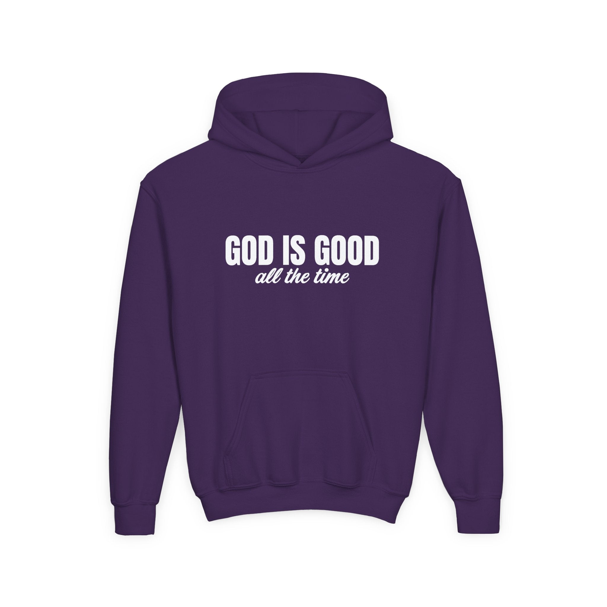 Faith Based Youth Hoodie - God Is Good All The Time | Kids clothes by atgodanddesigns