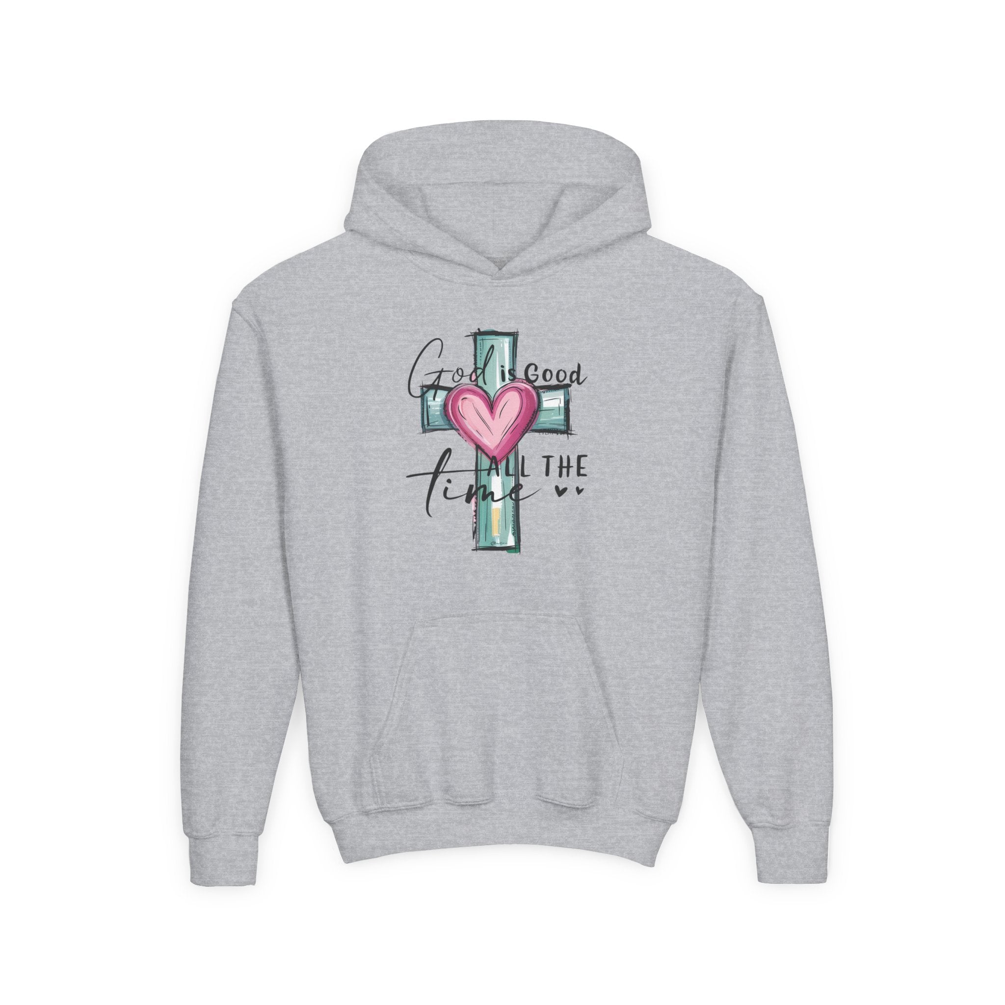 Faith Based Youth Hoodie - God Is Good All The Time | Kids clothes by atgodanddesigns