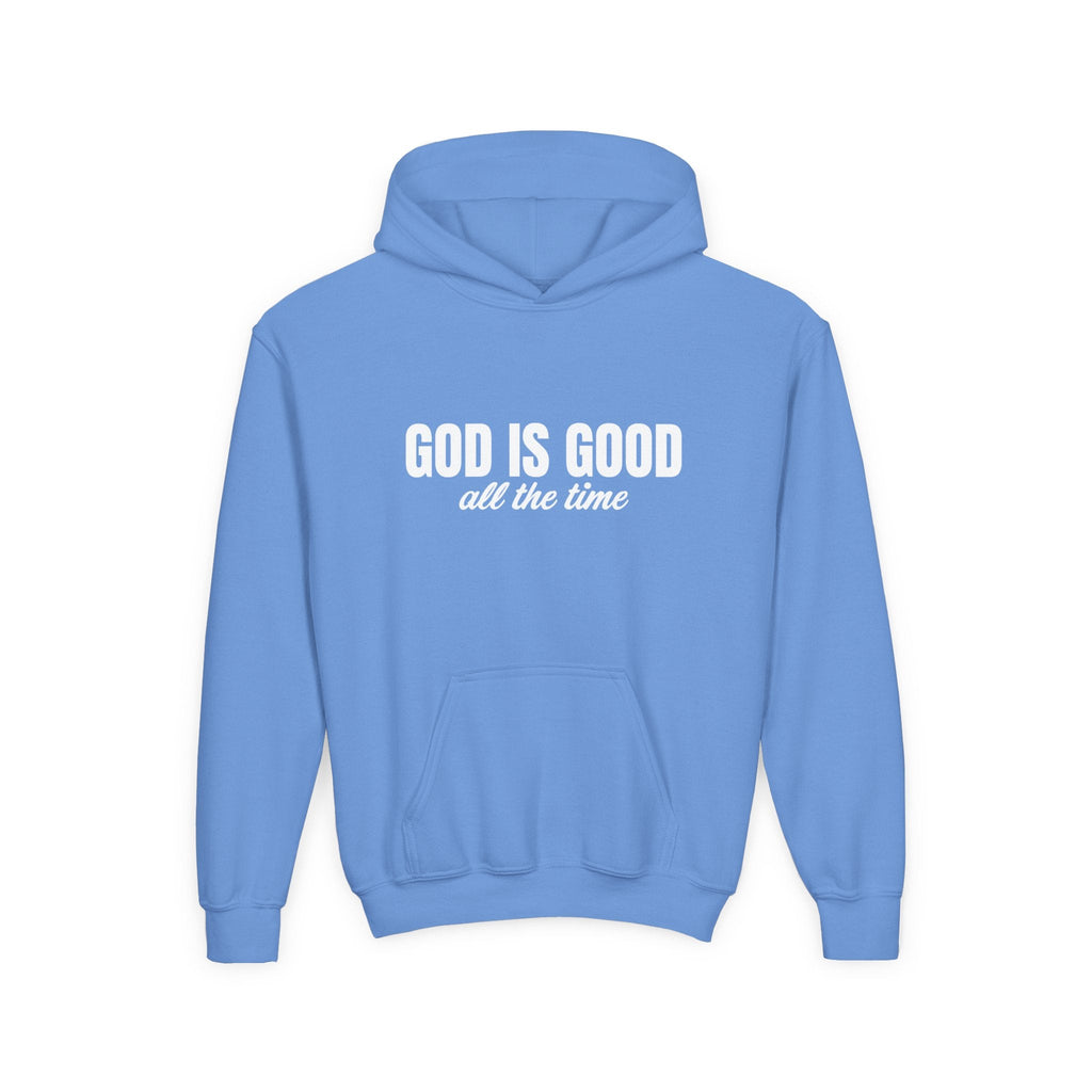 Faith Based Youth Hoodie - God Is Good All The Time | Kids clothes by atgodanddesigns