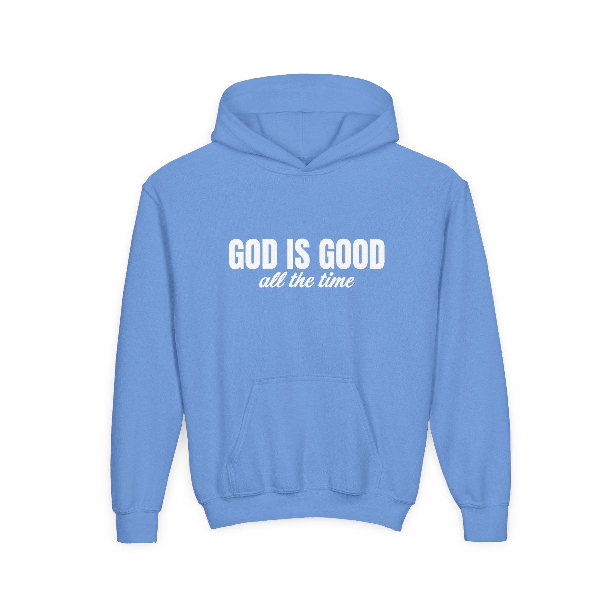 Faith Based Youth Hoodie - God Is Good All The Time | Kids clothes by atgodanddesigns