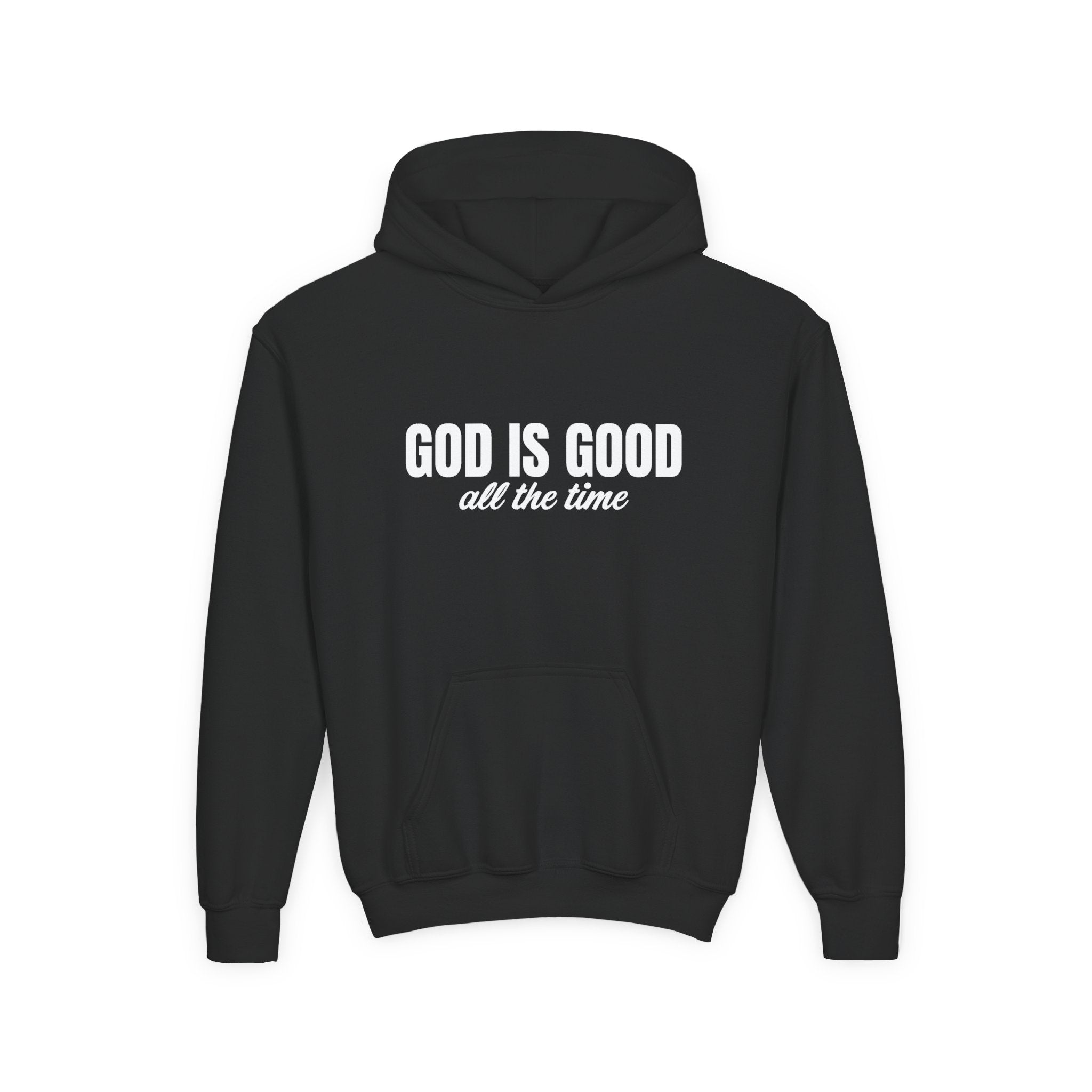 Faith Based Youth Hoodie - God Is Good All The Time | Kids clothes by atgodanddesigns