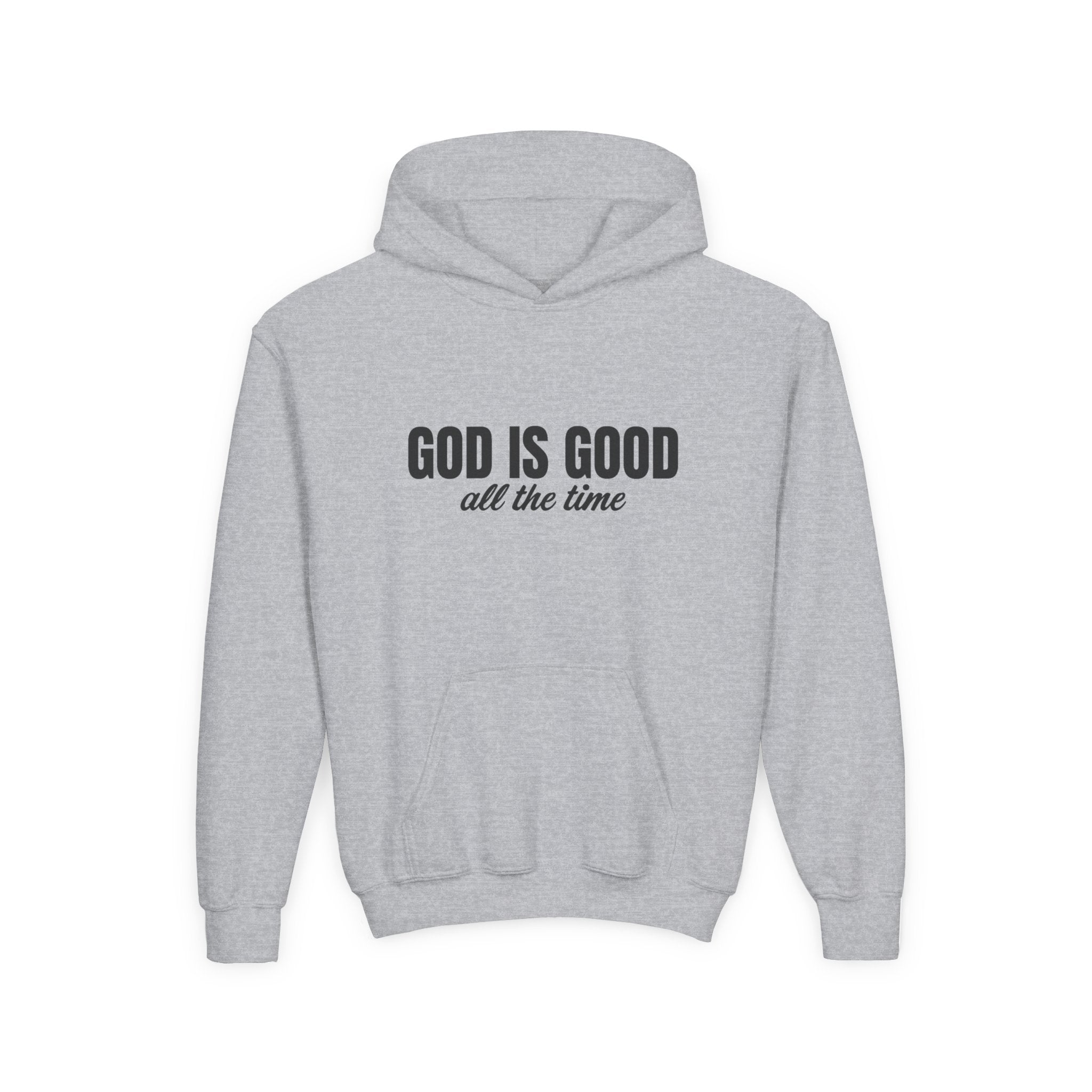 Faith Based Youth Hoodie - God Is Good All The Time | Kids clothes by atgodanddesigns