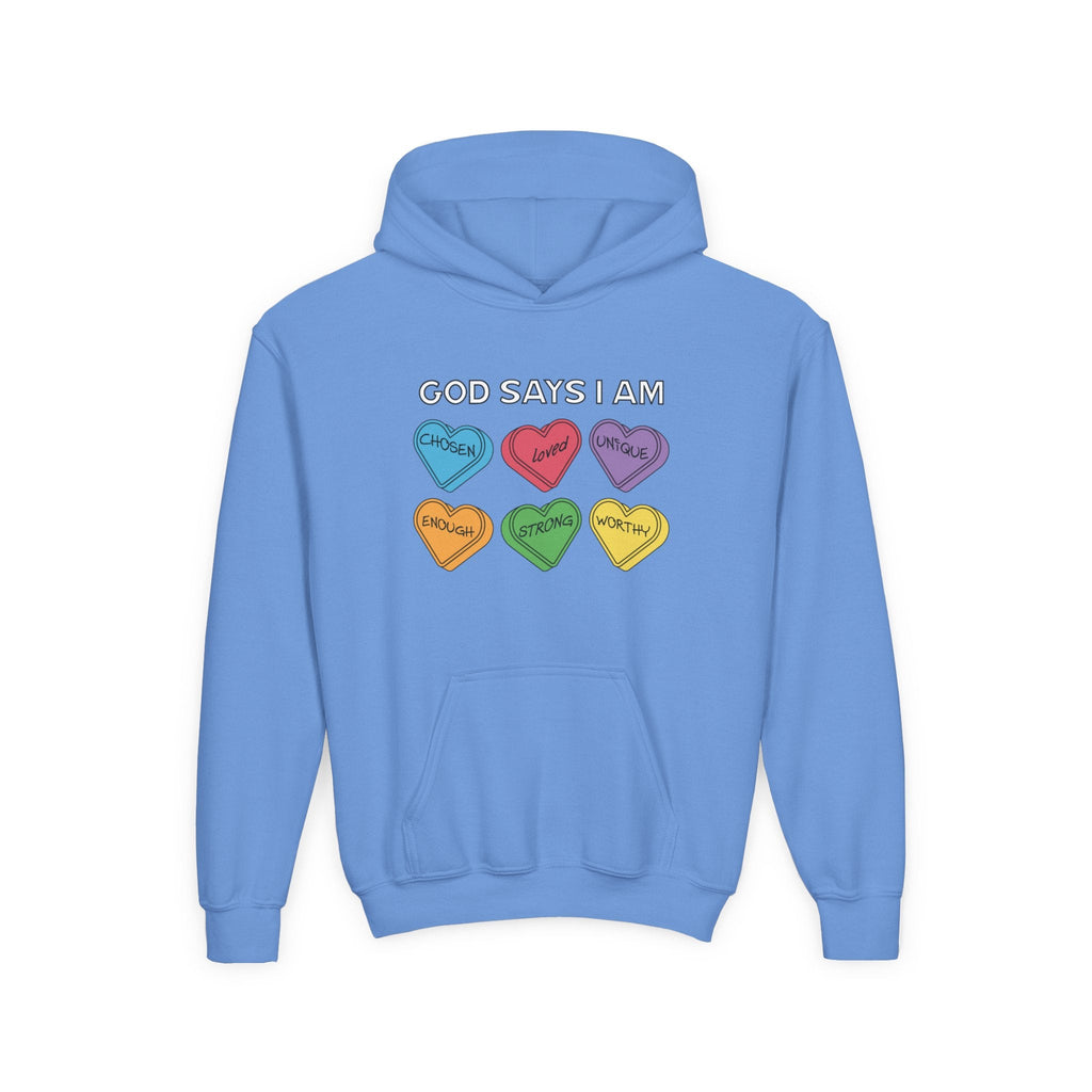 Faith Based Youth Hoodie - God Says I Am | Kids clothes by atgodanddesigns