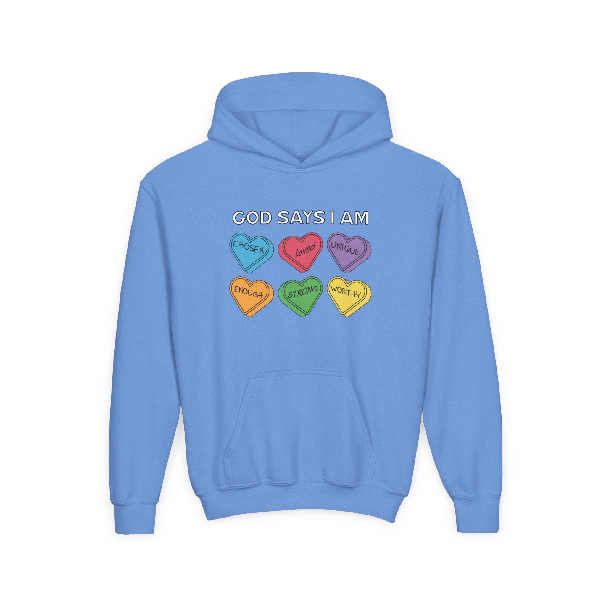 Faith Based Youth Hoodie - God Says I Am | Kids clothes by atgodanddesigns