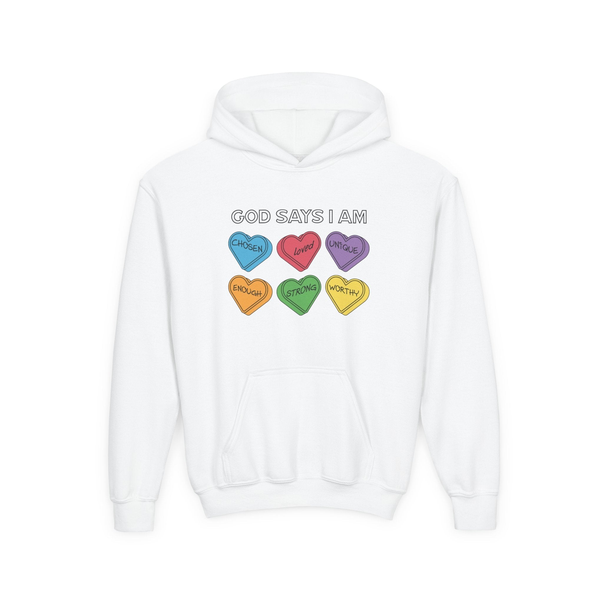 Faith Based Youth Hoodie - God Says I Am | Kids clothes by atgodanddesigns