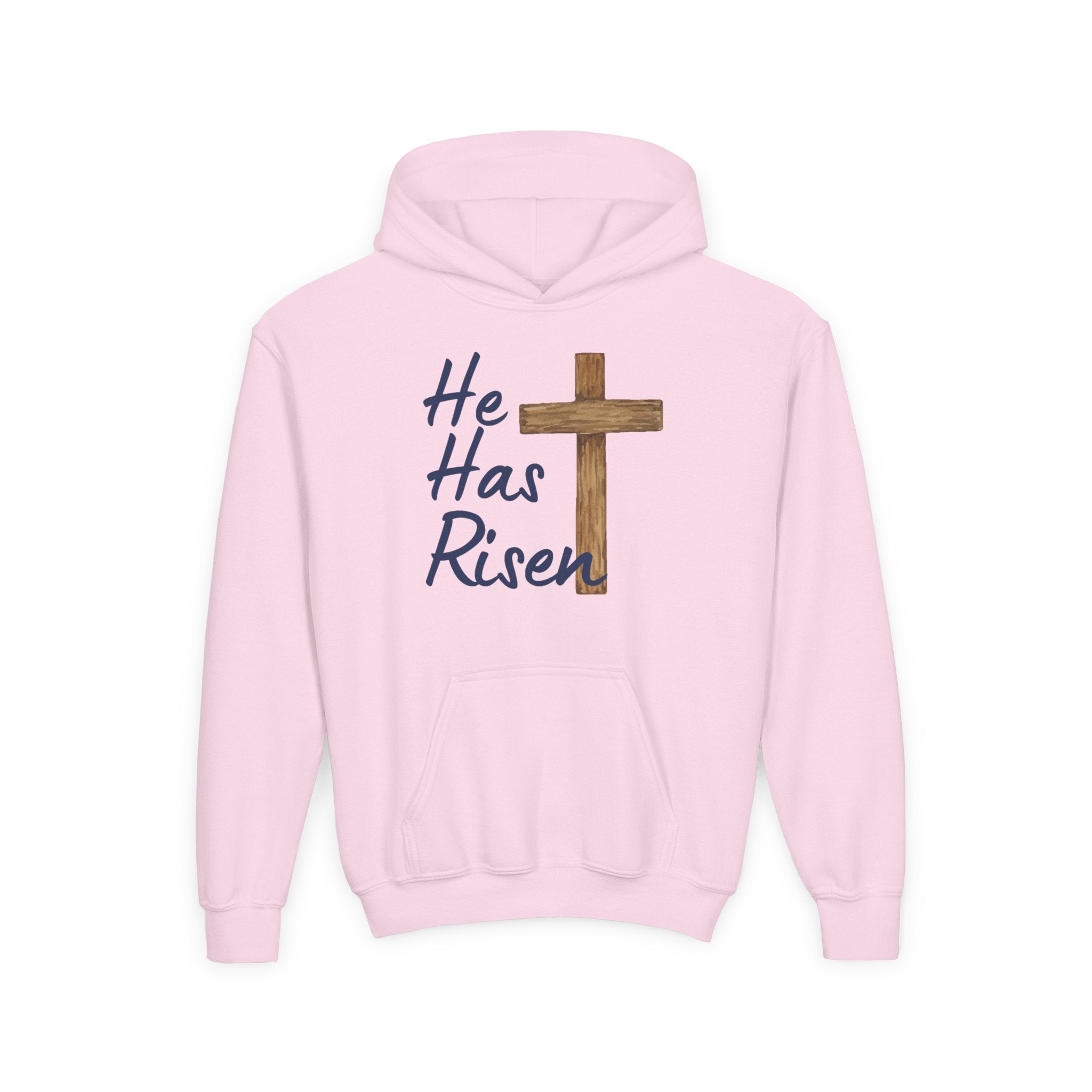 Faith Based Youth Hoodie - He Has Risen | Kids clothes by atgodanddesigns
